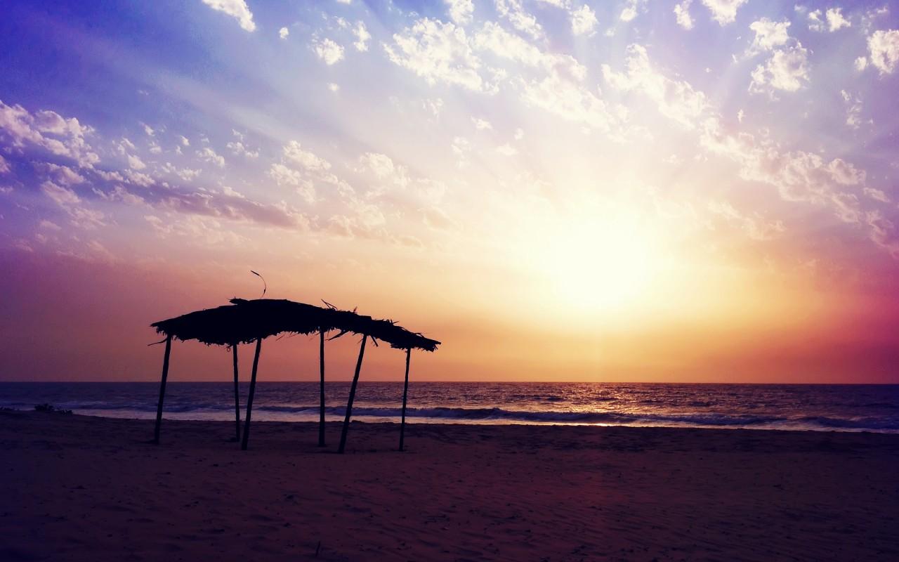 1280x800 Sunset Beach Mood Wallpaper 3D Models. Free