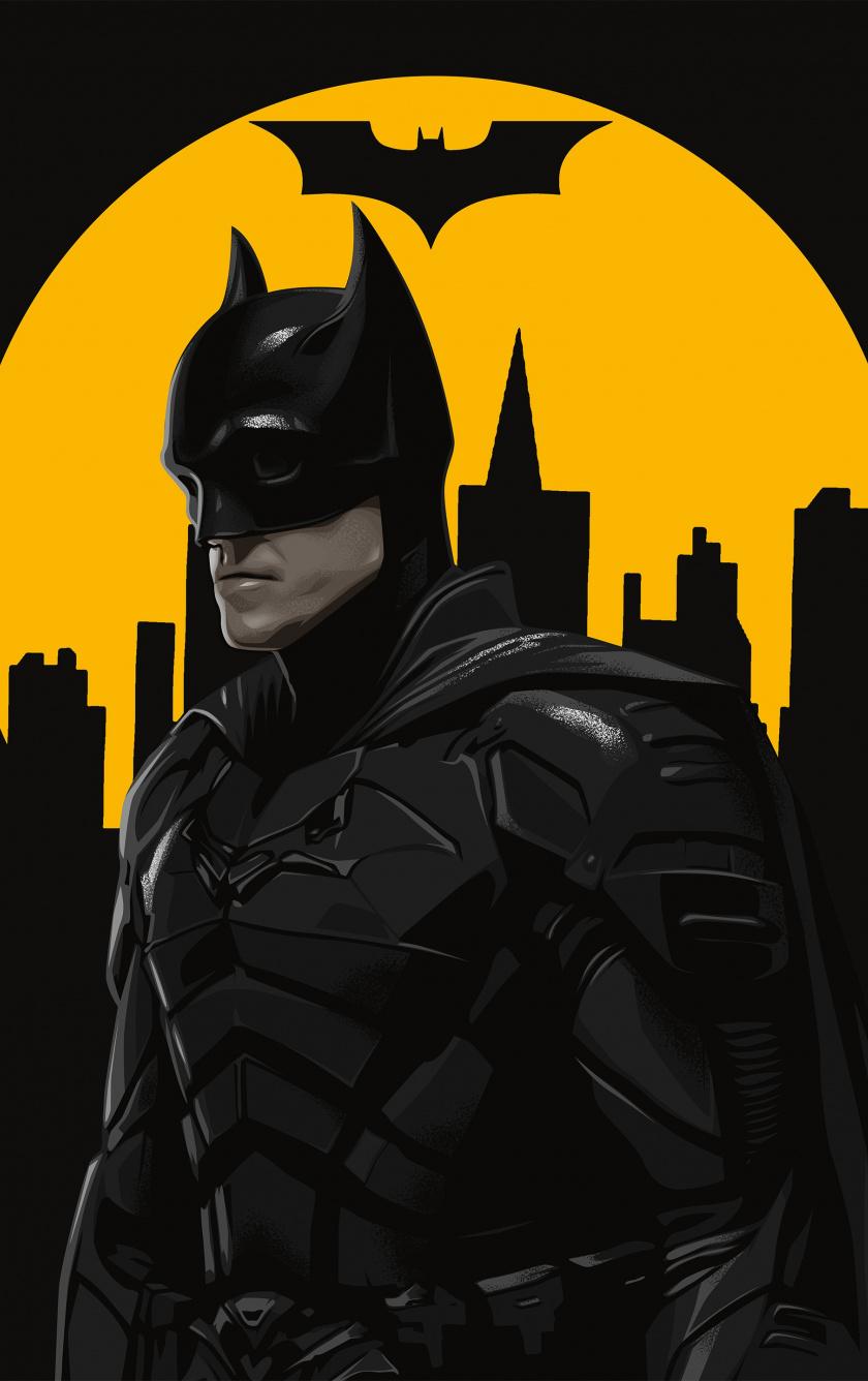 840x1336 Download The Batman, 2021 movie, silhouette art wallpaper, 840x iPhone iPhone 5S, iPhone 5C, iPod Touch
