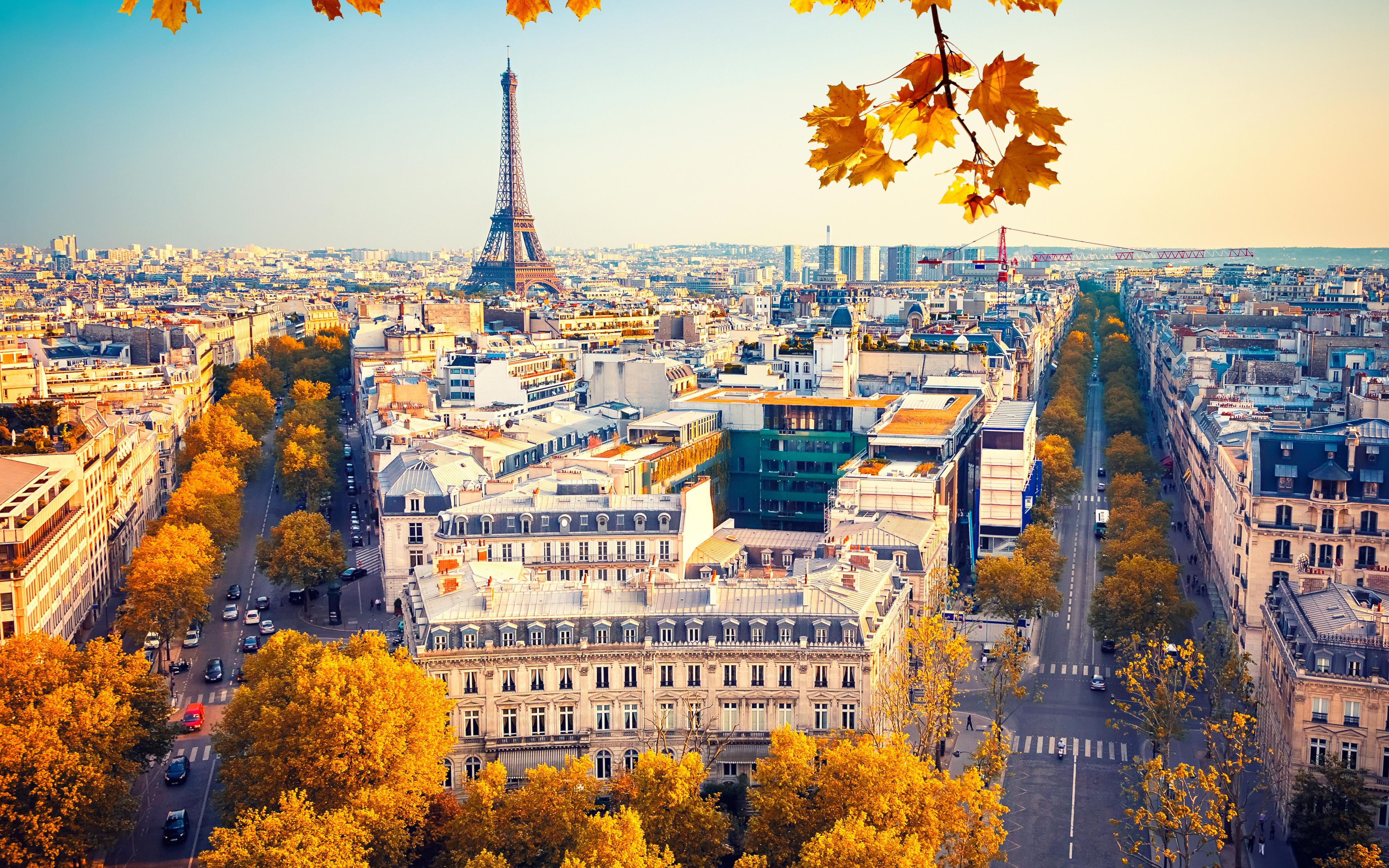3840x2400 Wallpaper Paris City, Eiffel Tower, City, Building, Daytime, Background Free Image
