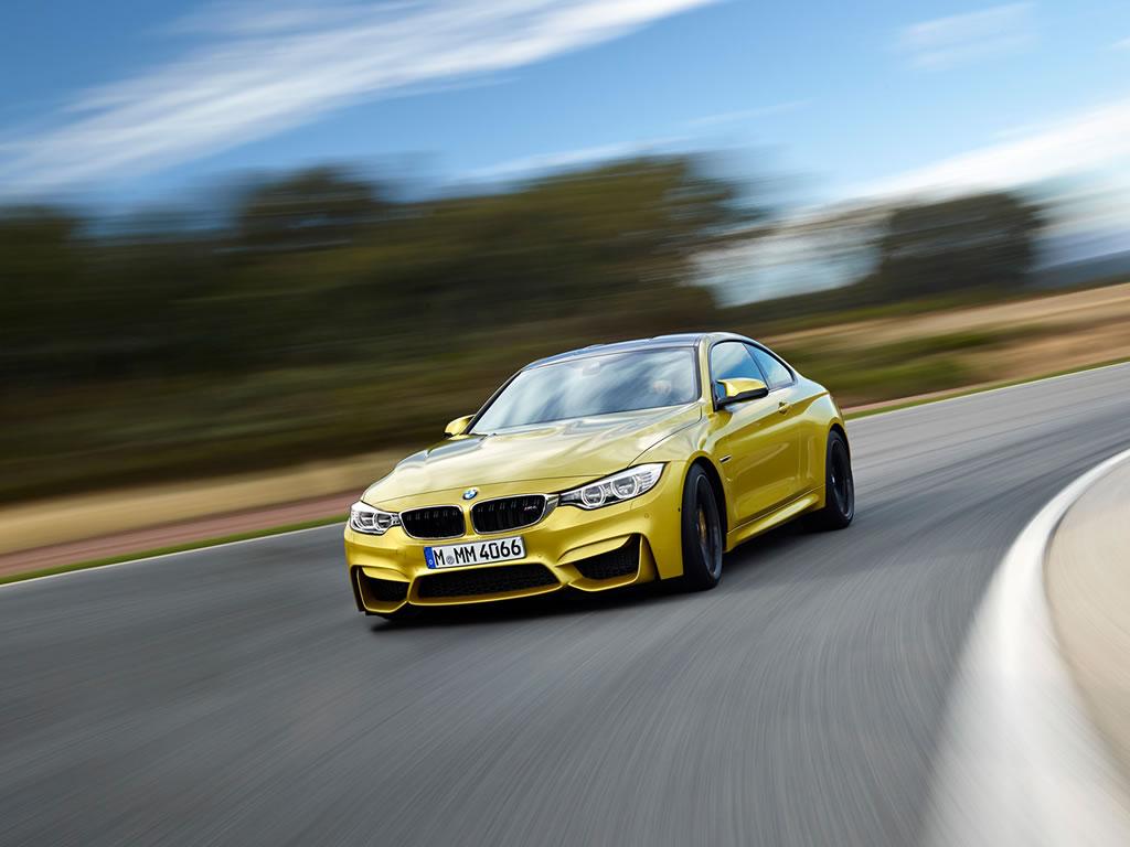 1024x768 BMW M4 Coupe Wallpaper x Austin Yellow Metallic color, front