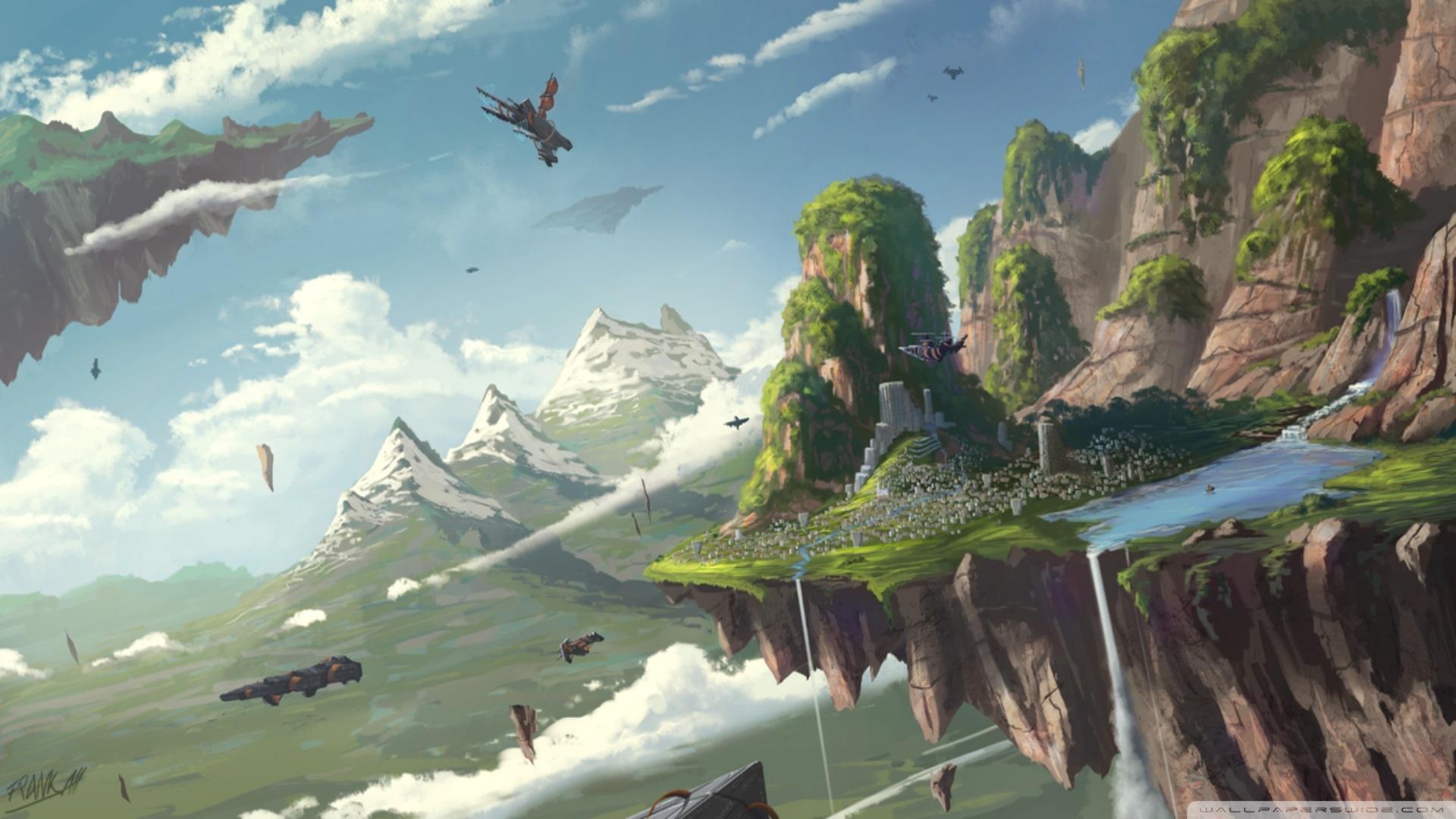 1920x1080 Floating Island Wallpaper HD