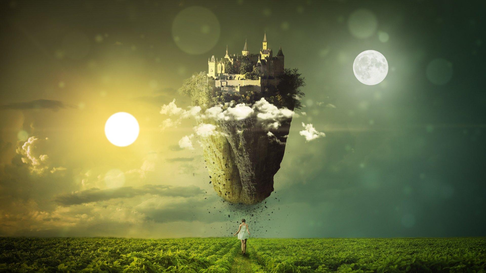 1920x1080 4K Ultra HD Floating Island Wallpaper and Background Image
