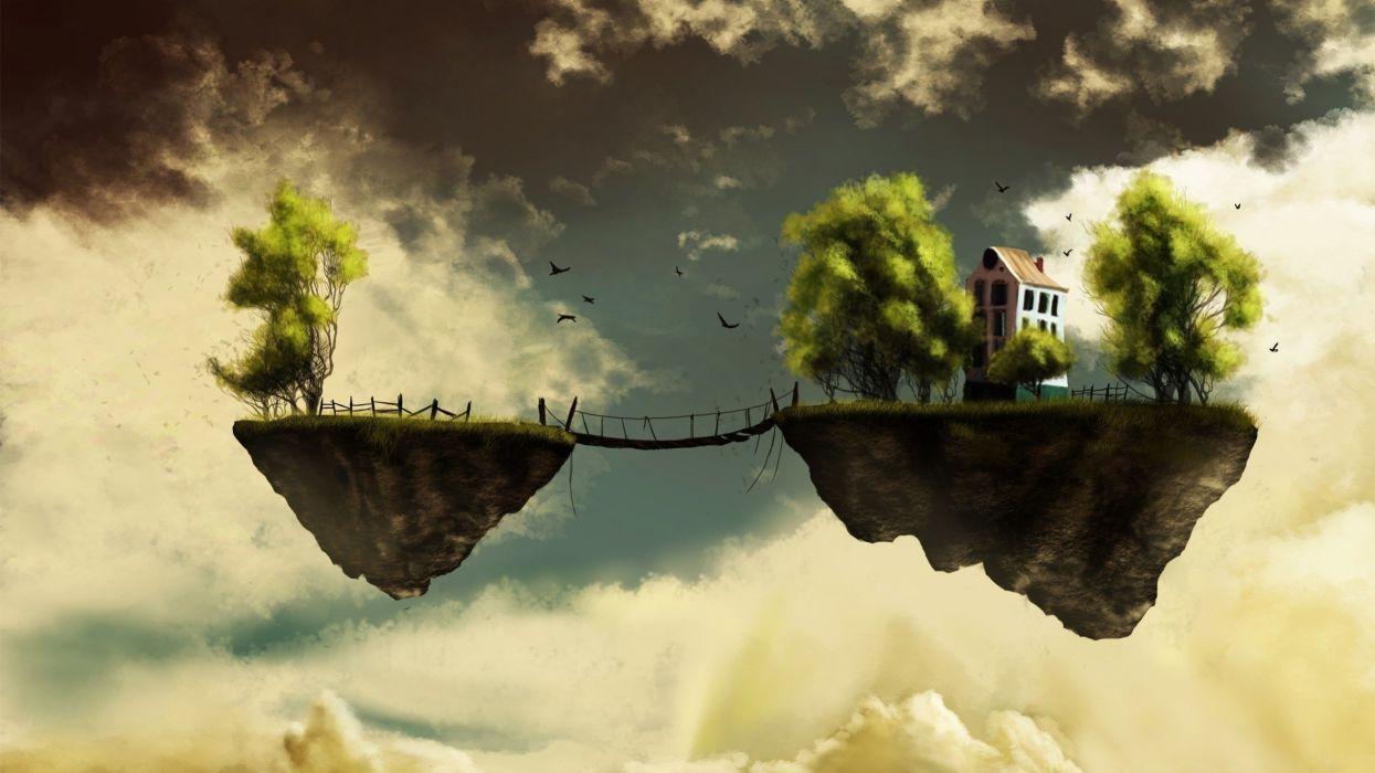 1245x700 House on a floating island sky fantasy wallpaperx1440