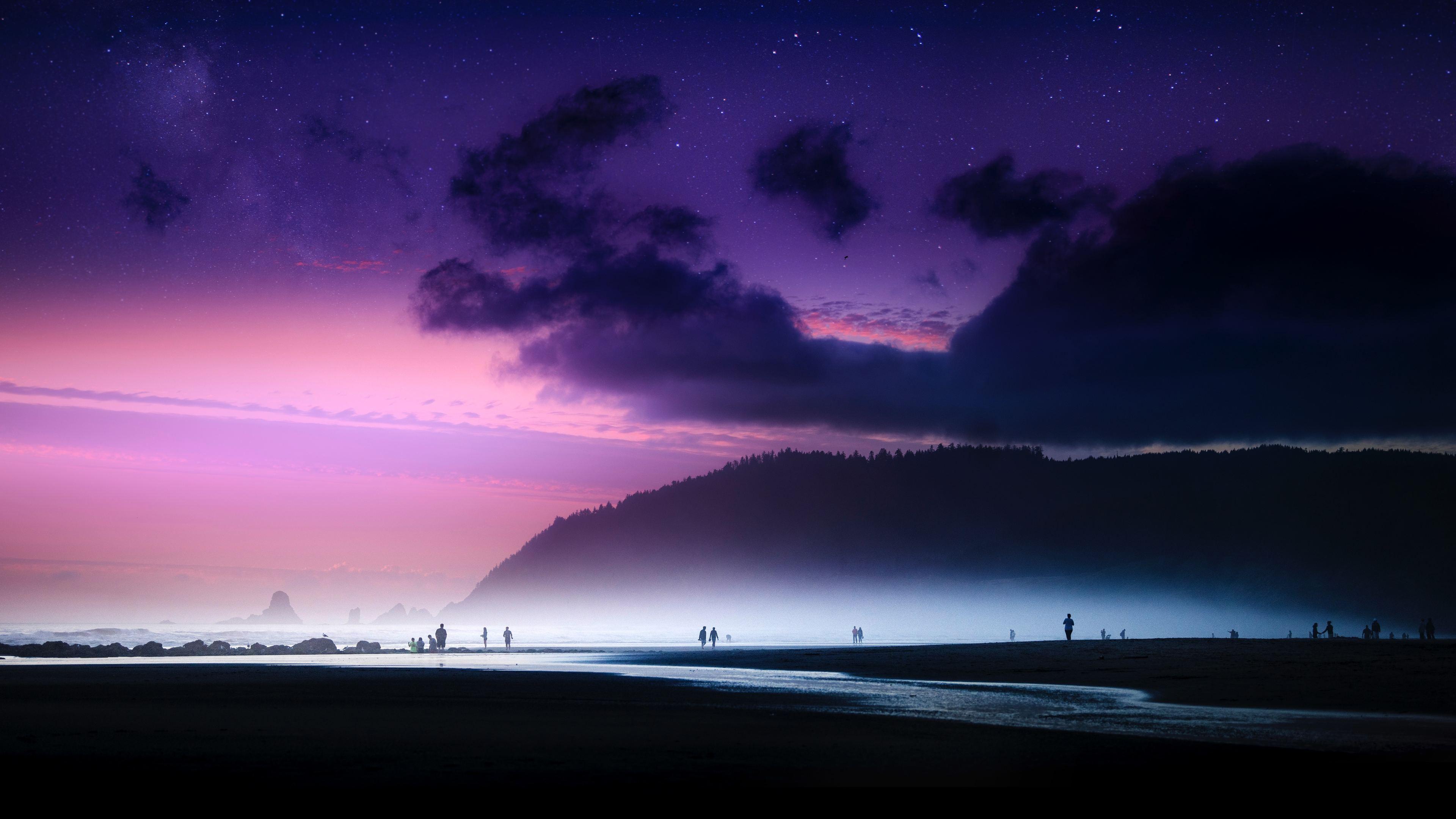 3840x2160 Wallpaper 4k Dreamy Beach Sky Island Ocean Evening Wallpaper