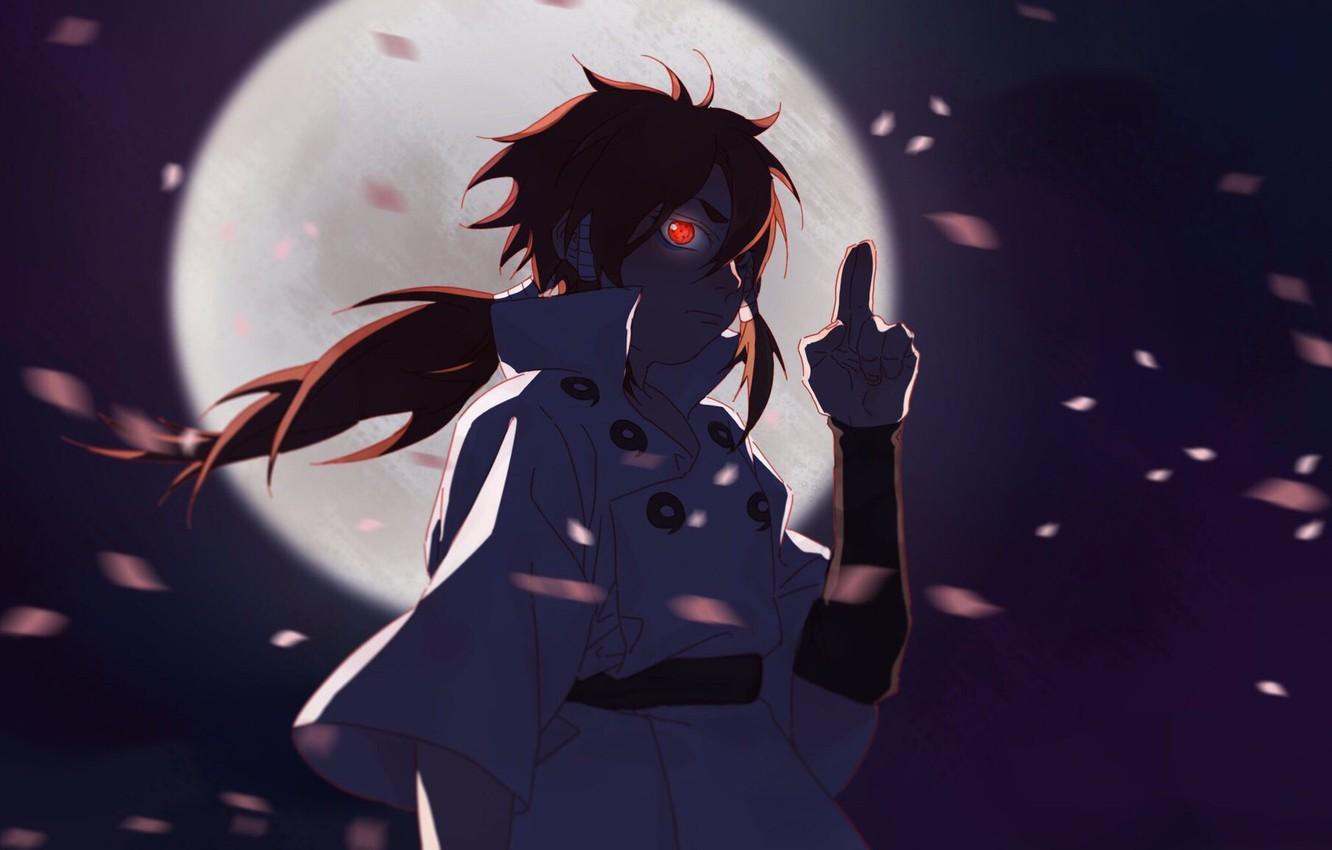 1332x850 Wallpaper night, the moon, naruto, naruto, art, sharingan, Ootsutsuki Indra, by_ supper Creek Creek, otsuts, the ancestor of the Uchiha, Indra Aizuki image for desktop, section прочее