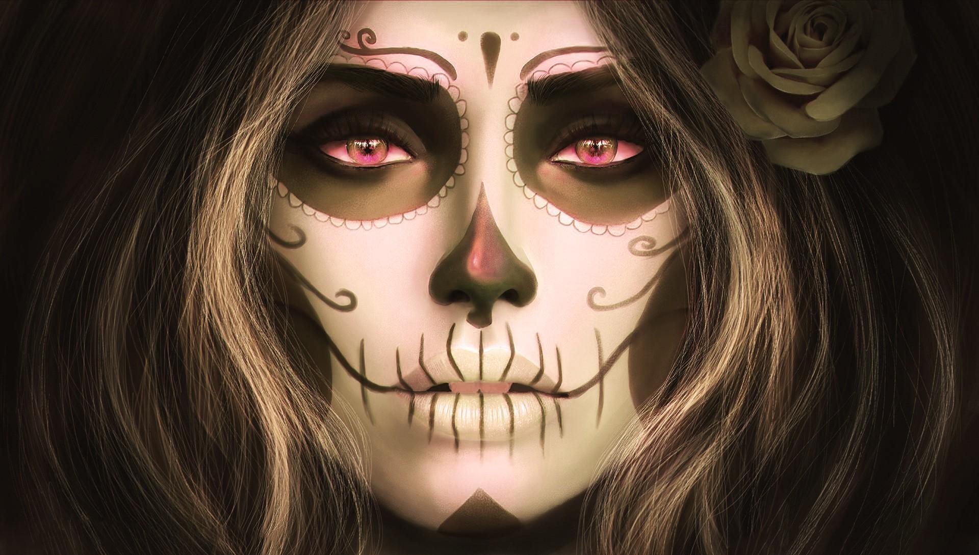 1920x1090 #Santa Muerte, #Sugar Skull, #filter wallpaper. Mocah HD Wallpaper