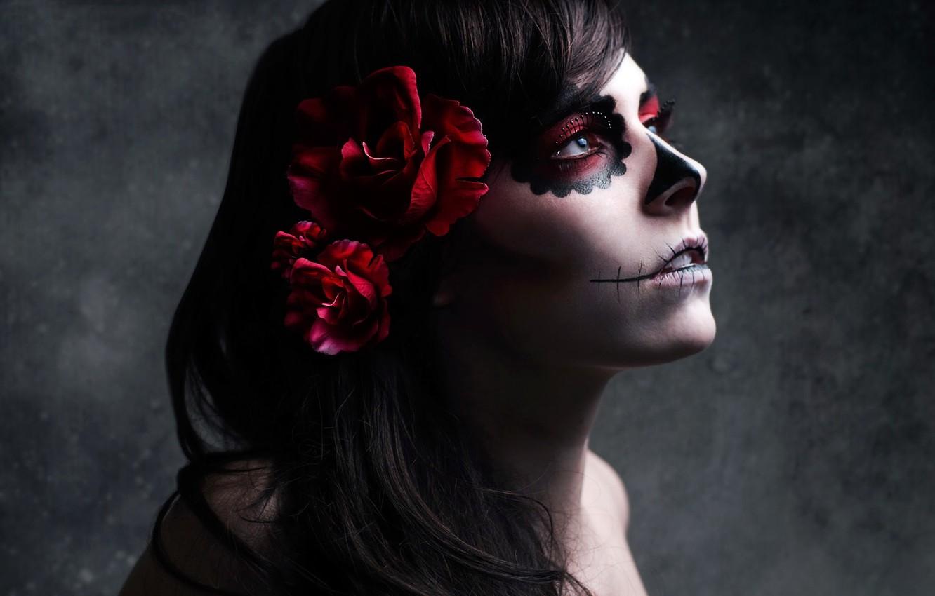 1332x850 Wallpaper Mexico, Mexico, Make Up, Santa Muerte image for desktop, section девушки