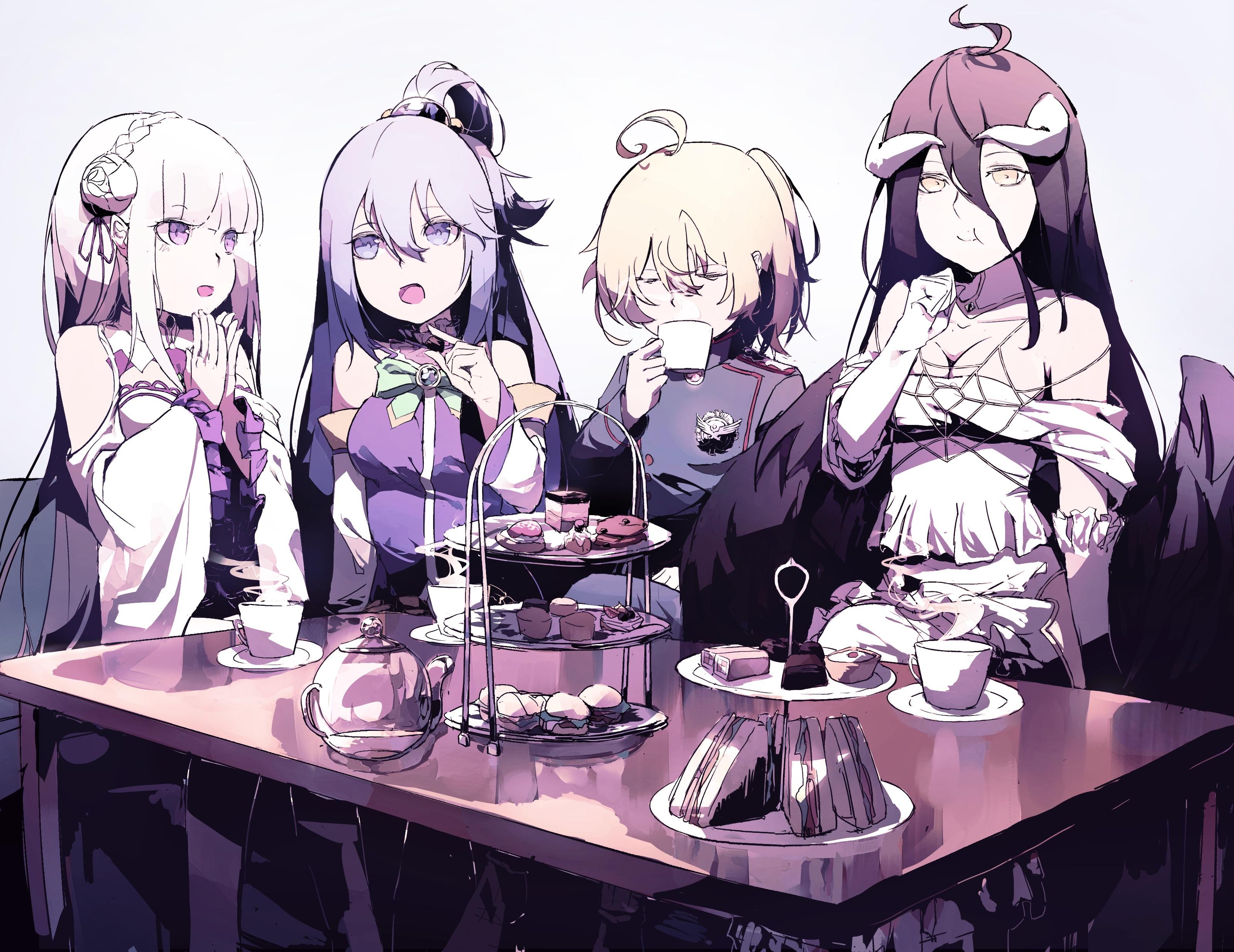 3197x2467 Aqua, Albedo and Emilia (Re:ZERO) HD Wallpaper