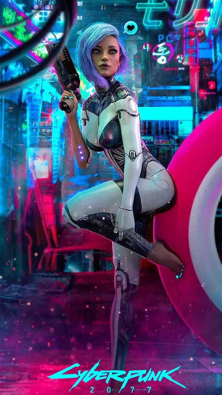 Cyberpunk, girl, woman, futuristic, HD phone wallpaper