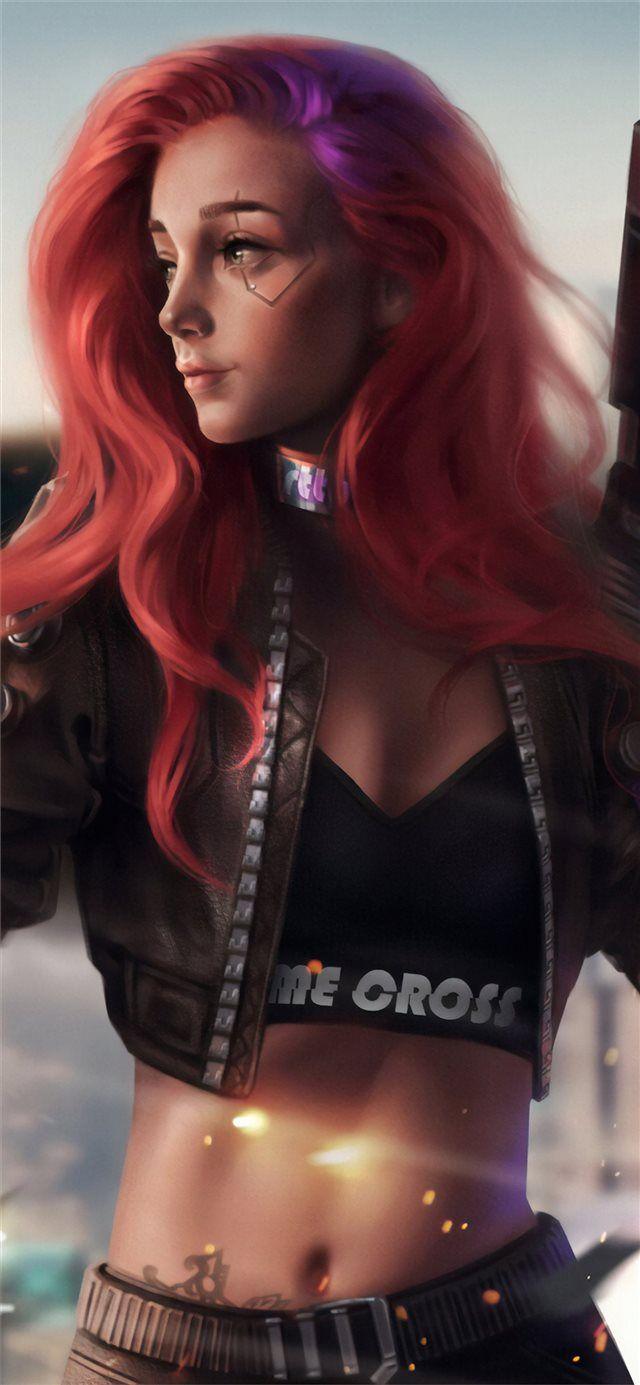 Cyberpunk Girl Digital Art 4K Wallpaper iPhone HD Phone #7850i