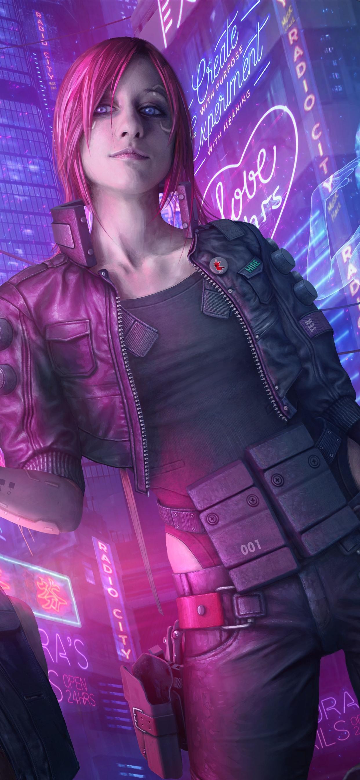 Cyberpunk Girl Digital Art 4K Wallpaper iPhone HD Phone #7850i