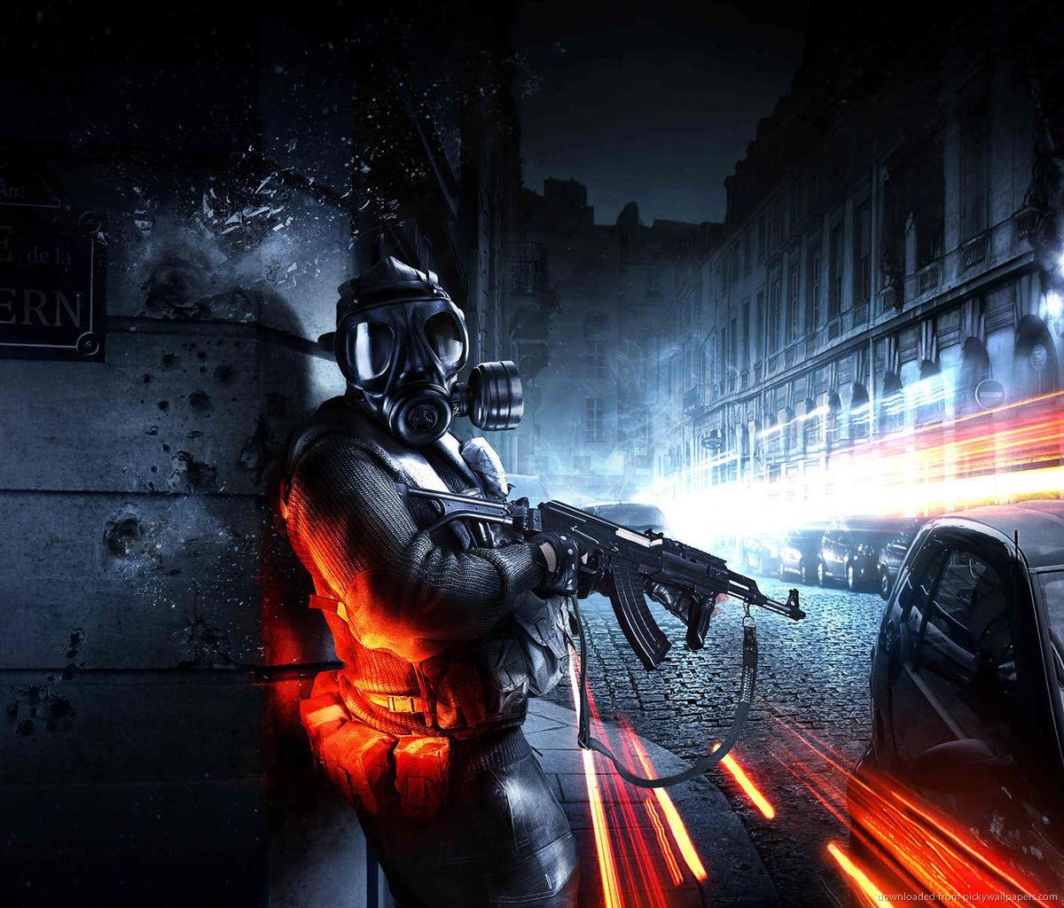 1200x1024 Download Battlefield 3 Gas Masked Specialist Wallpaper For Samsung
