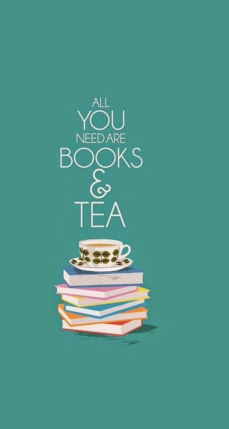 744x1392 Tea and Book iPhone Wallpaper