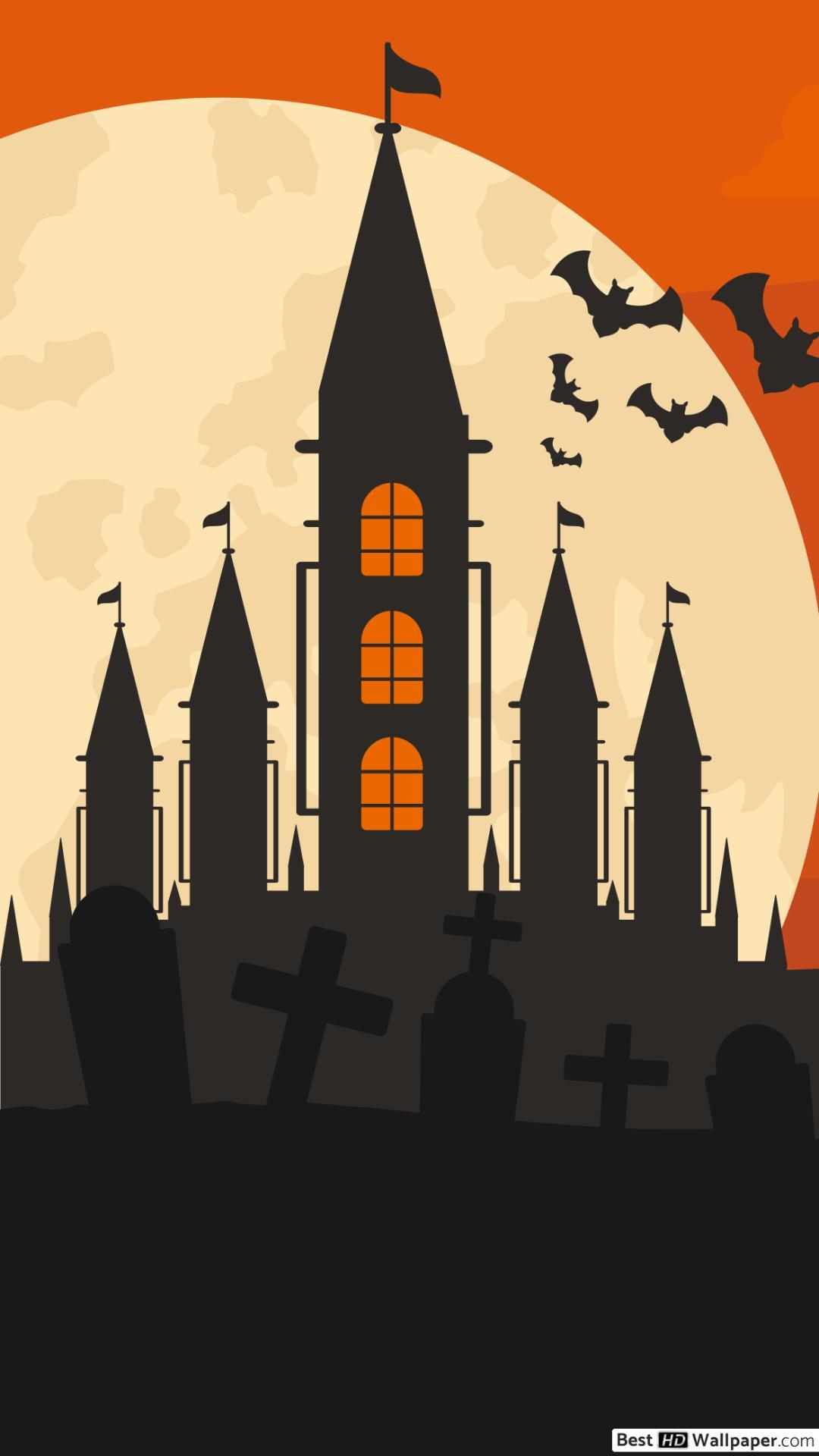 1080x1920 Flat design background for halloween HD wallpaper download