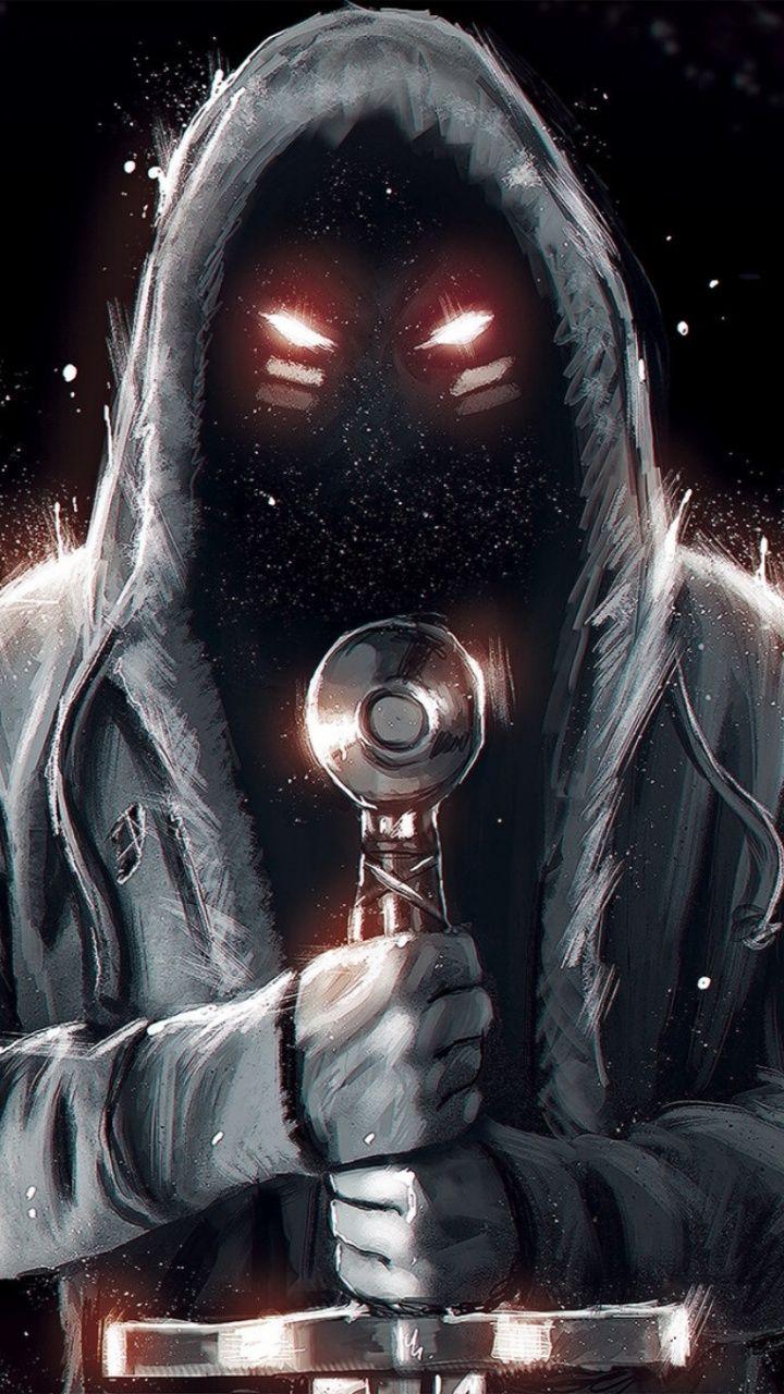 720x1280 Warrior and sword, glowing eyes, art, 720x1280 wallpaper. Dark fantasy art, Grim reaper art, Character design male