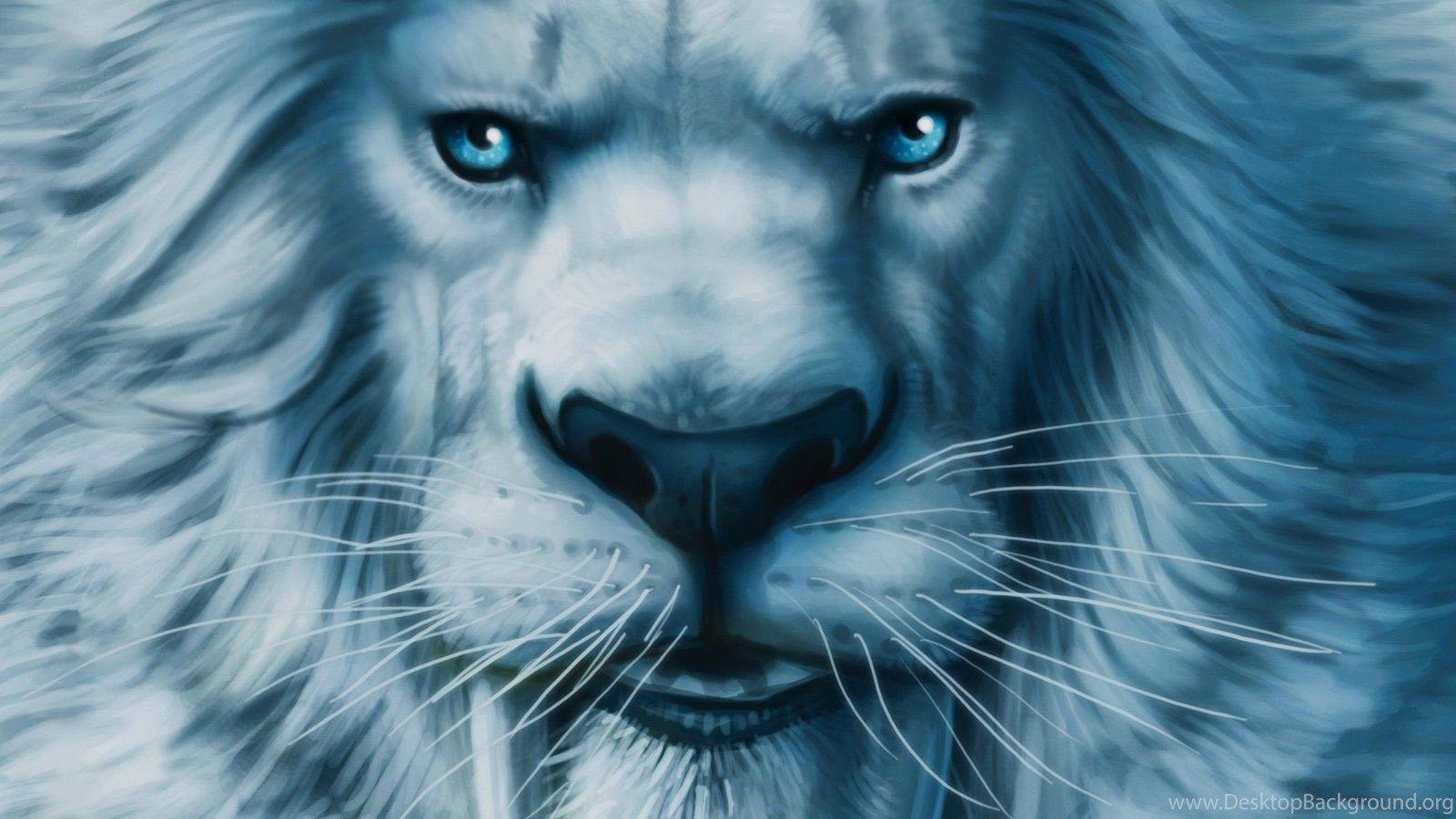 1600x900 Blue Lion Wallpaper