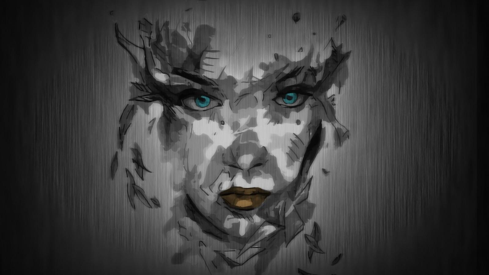 1600x900 Download 1600x900 Woman, Face, Aqua Eyes Wallpaper