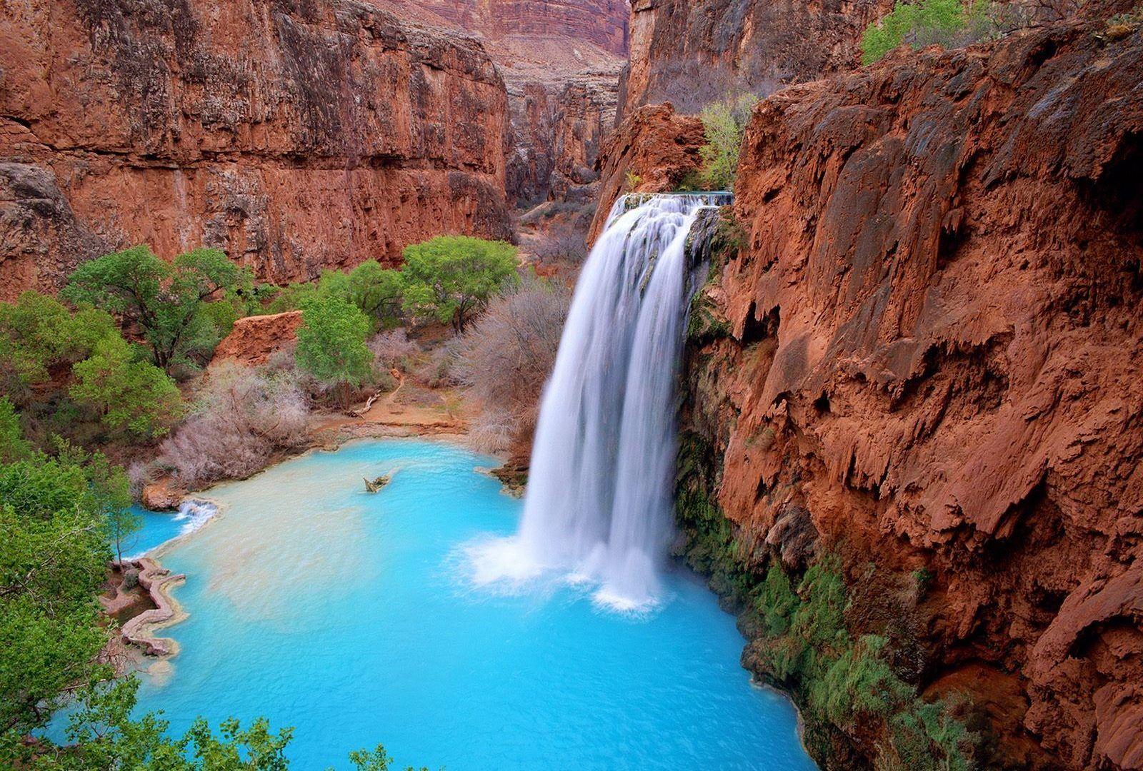 1600x1080 Waterfalls wallpaper: Arizona Falls Havasu Nature HD