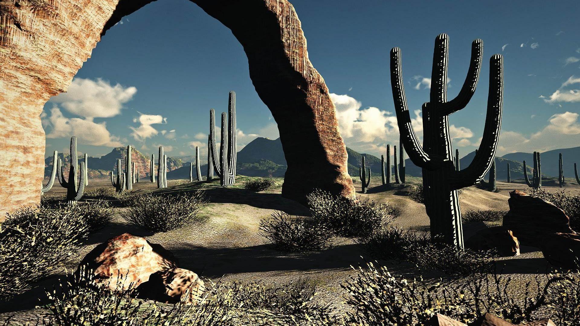 1920x1080 Desert wallpaper: Gorgeous Arizona Desert Landscape Cactus