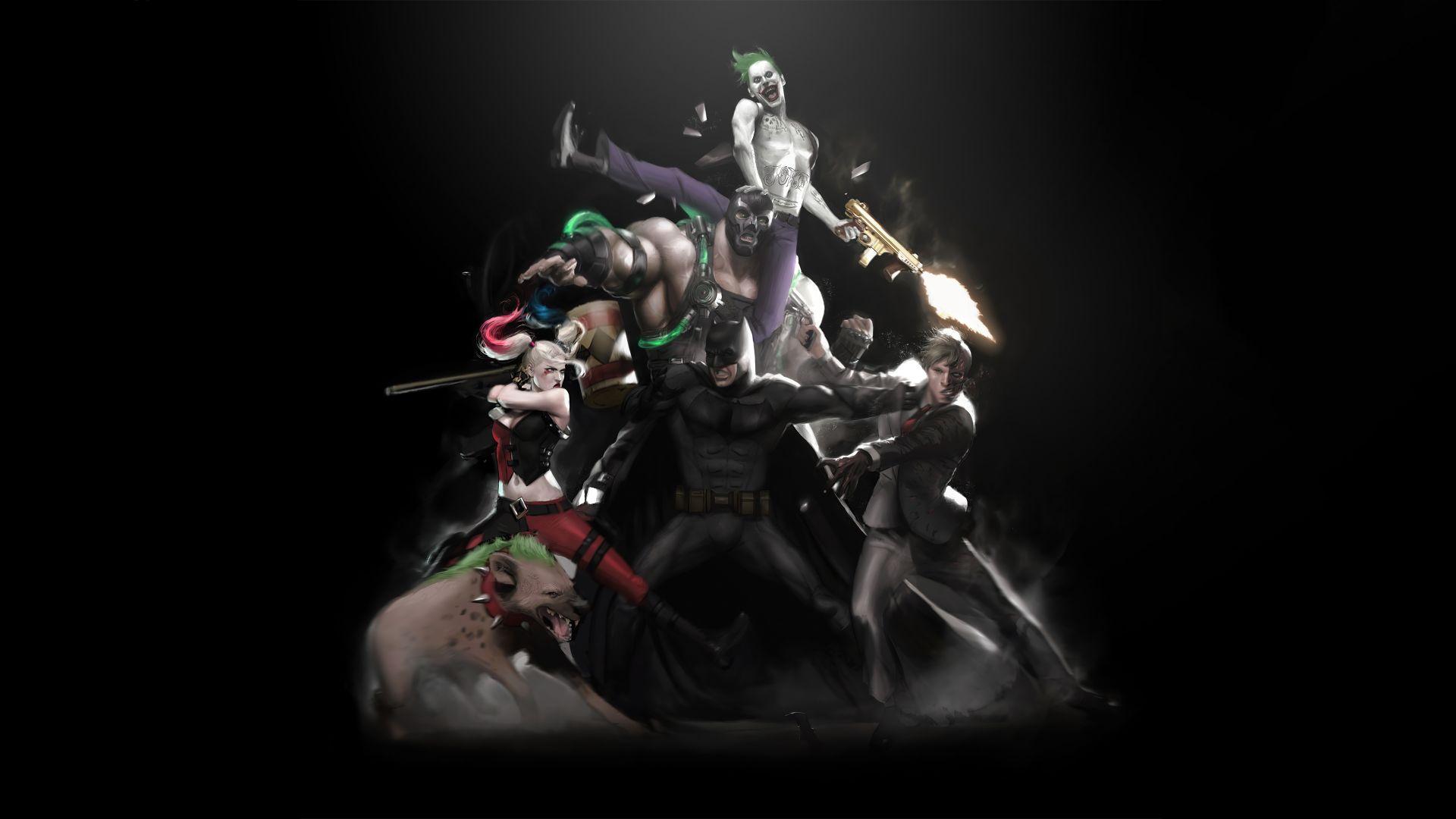 1920x1080 Desktop wallpaper batman vs all villain, dark, art, HD image, picture, background, dc4699