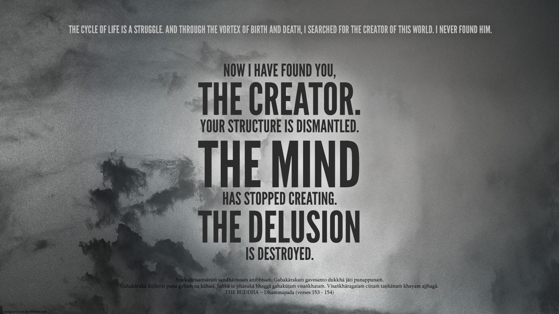 1920x1080 #Buddhism, #create, #mind, #Buddha, #monochrome, #typography, #quote, wallpaper. Mocah HD Wallpaper