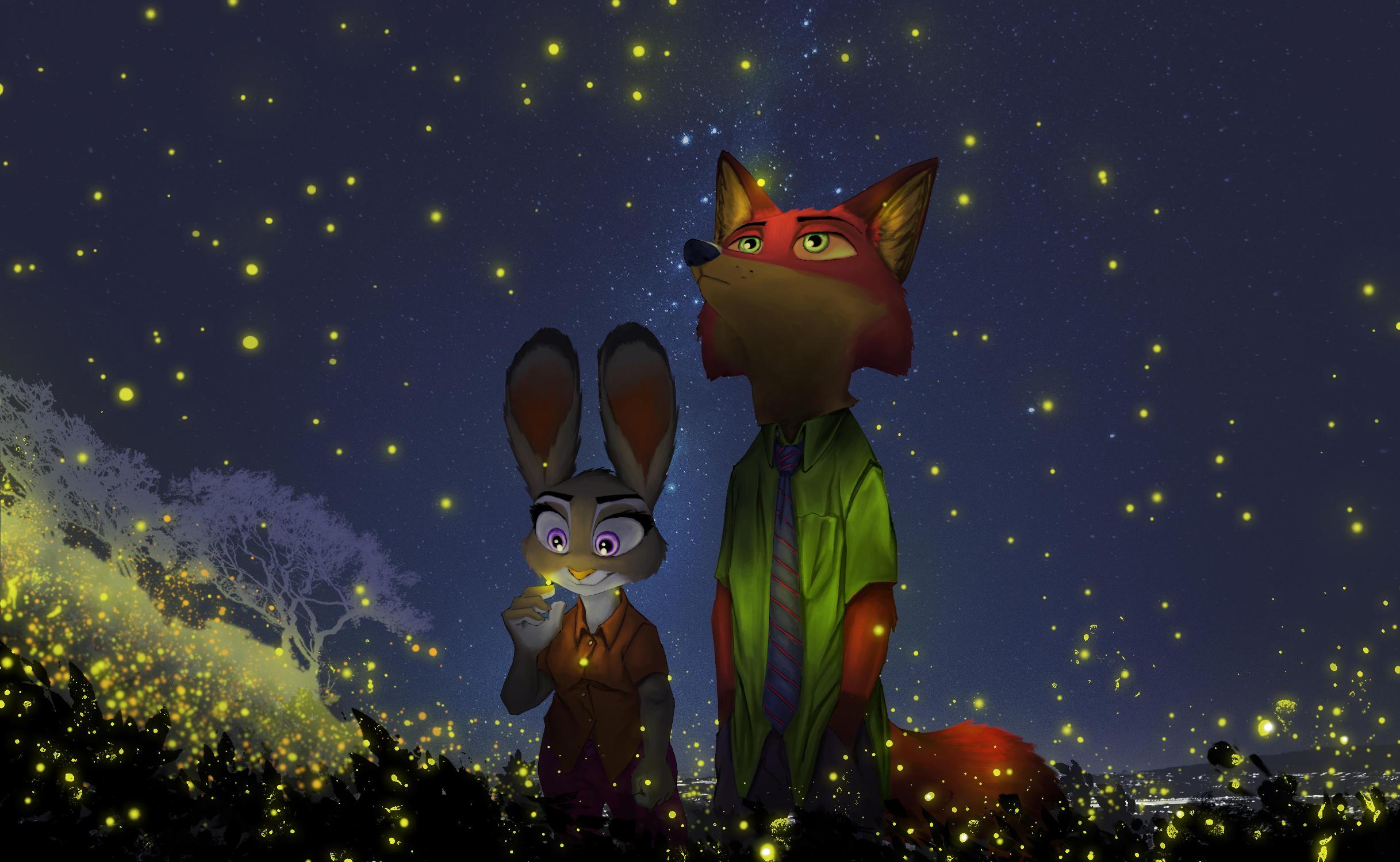 2435x1500 Nick Wilde, Zootopia, Judy Hopps wallpaper