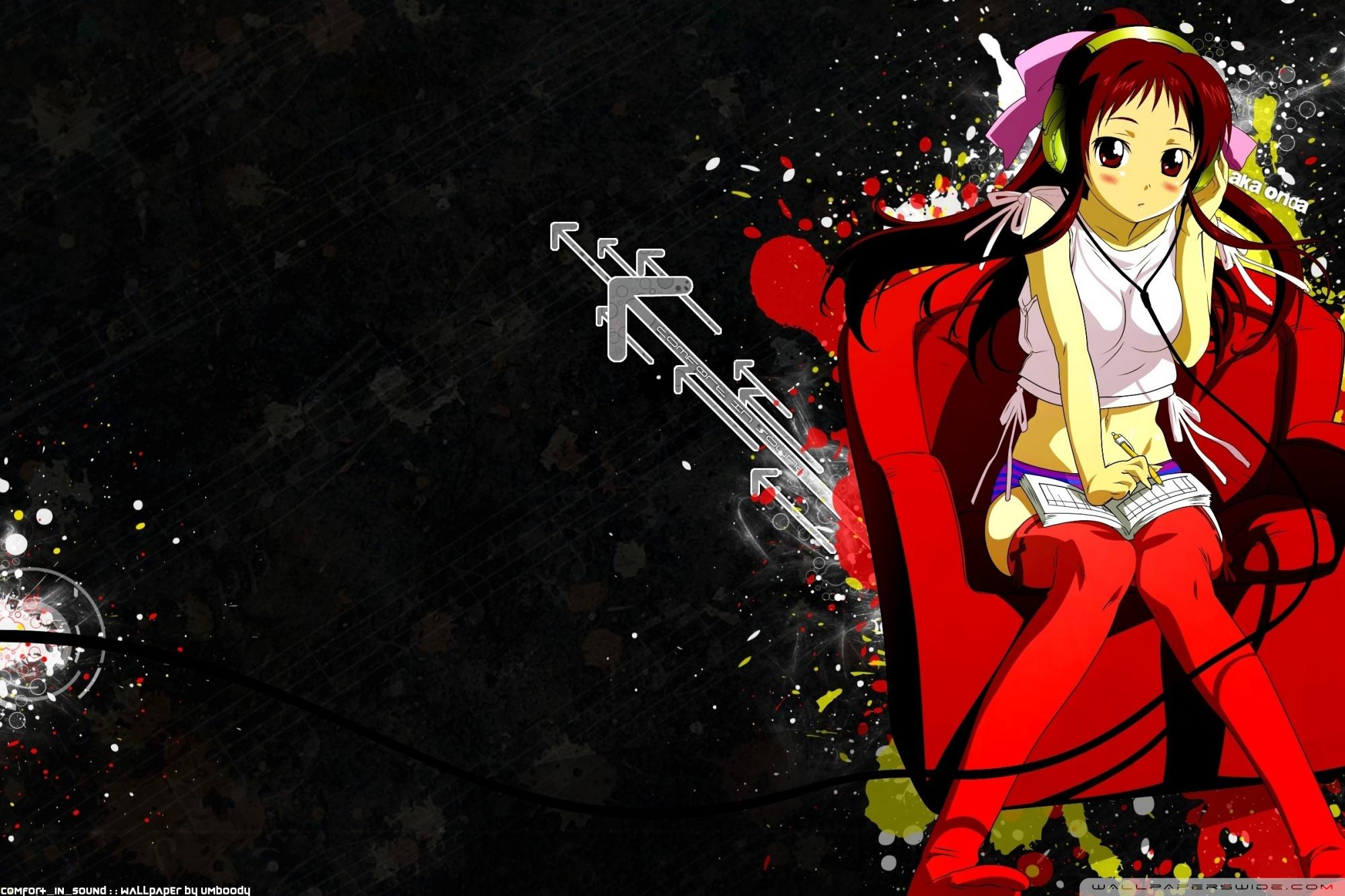 2000x1333 Anime Girl Listening To Music Ultra HD Desktop Background Wallpaper for