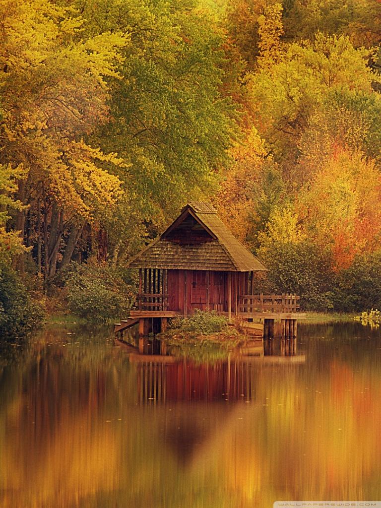 768x1024 Cabin Retreat In Autumn Ultra HD Desktop Background Wallpaper for 4K UHD TV : Widescreen & UltraWide Desktop & Laptop : Tablet