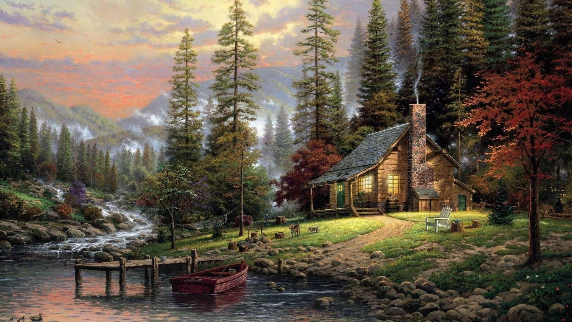 1920x1080 cabin HD wallpaper, background