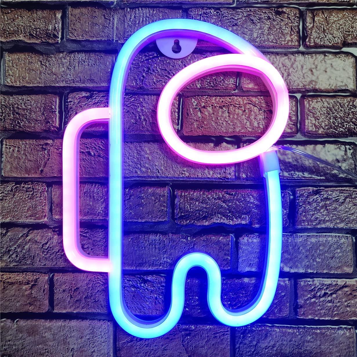 1231x1231 QiaoFei Alien Neon Sign Lights Astronaut Neon Signs with USB or Battery Operated for Kid's Room Bedroom Bar Restaurant Game Room Christmas Valentine's Day Birthday Party Gift LED Art Decoration Light