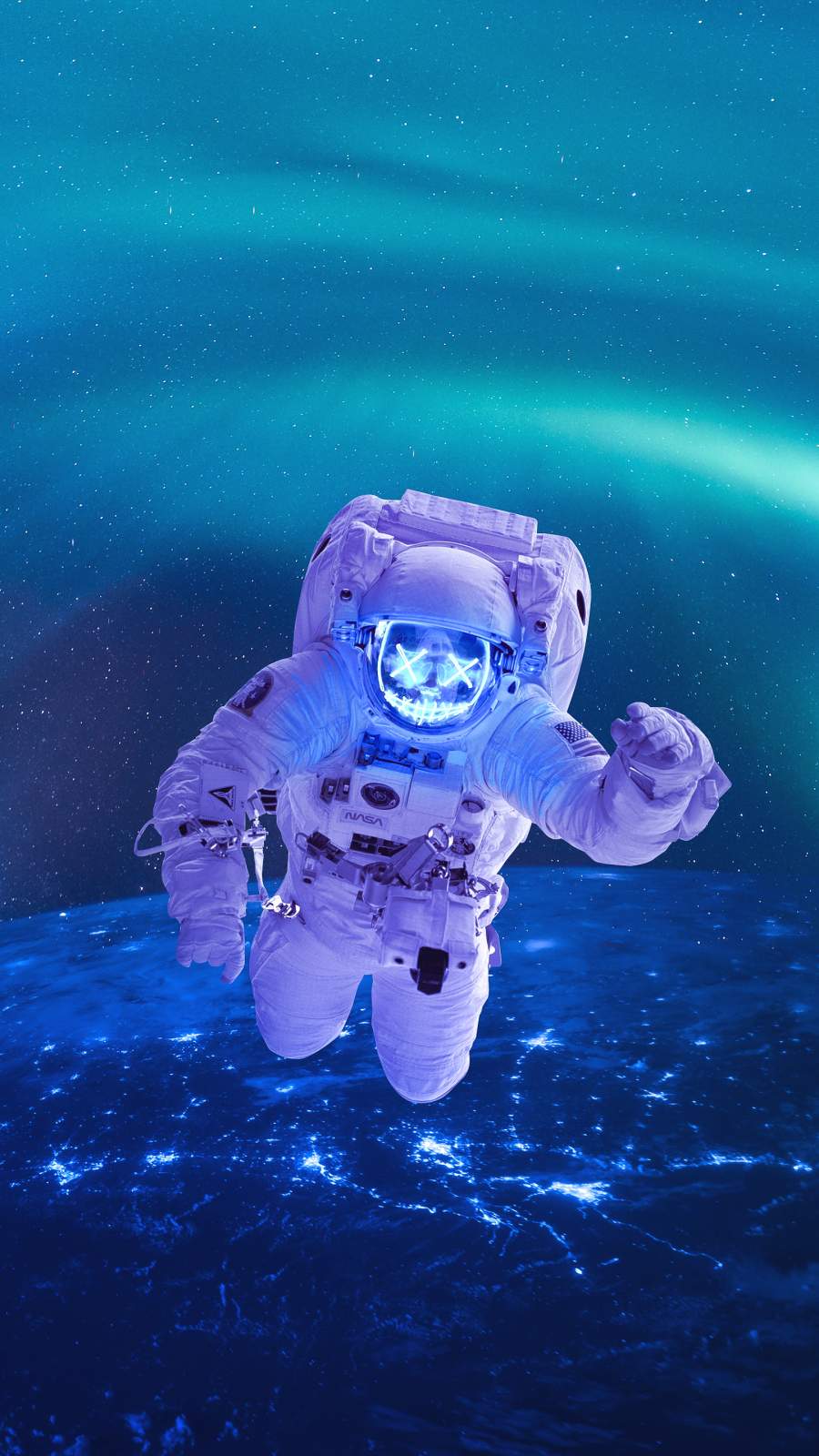 900x1600 Neon Astronaut IPhone 11 Wallpaper