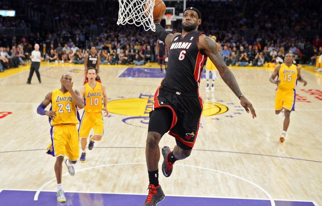 1332x850 Photo Wallpaper Miami, Nba, Basketball, James, Heat, James Miami Dunk