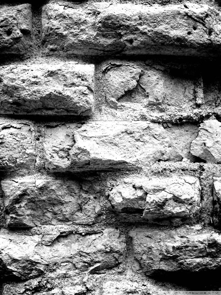 768x1024 Old Brick Wall Black And White Ultra HD Desktop Background Wallpaper for 4K UHD TV : Multi Display, Dual Monitor : Tablet