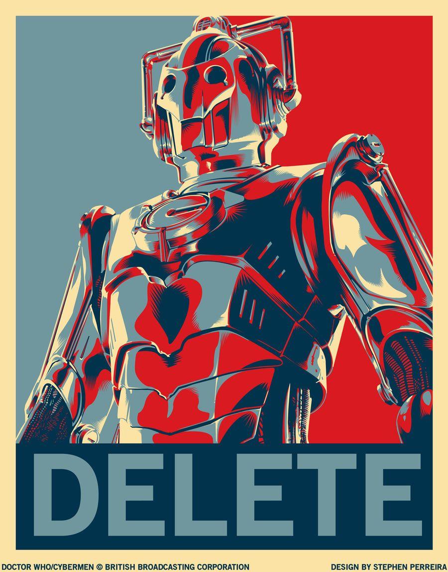 900x1148 Cybermen 'Delete' Campaign by DegaSpiv. Cybermen, Doctor who dalek, Doctor who