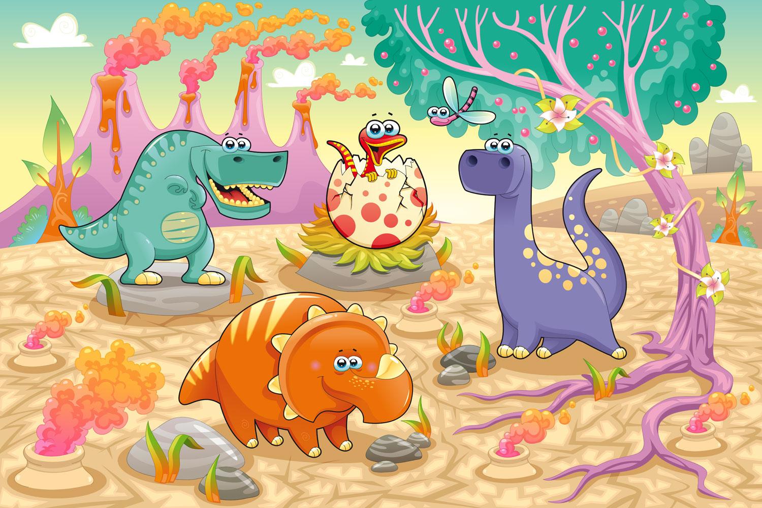 1500x1000 Cute Dino Family
