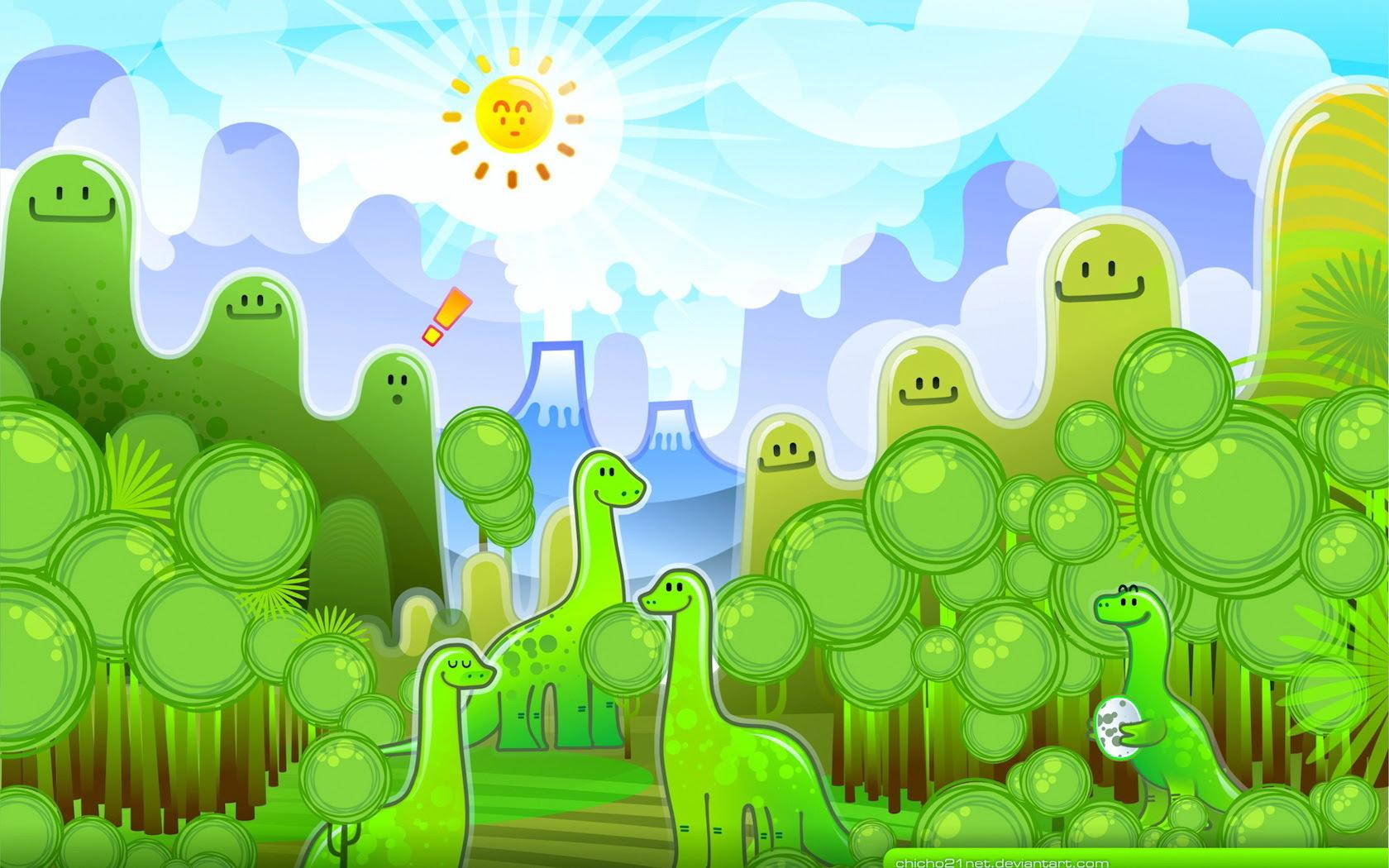 1680x1050 Cute Dinosaur Wallpaper HD