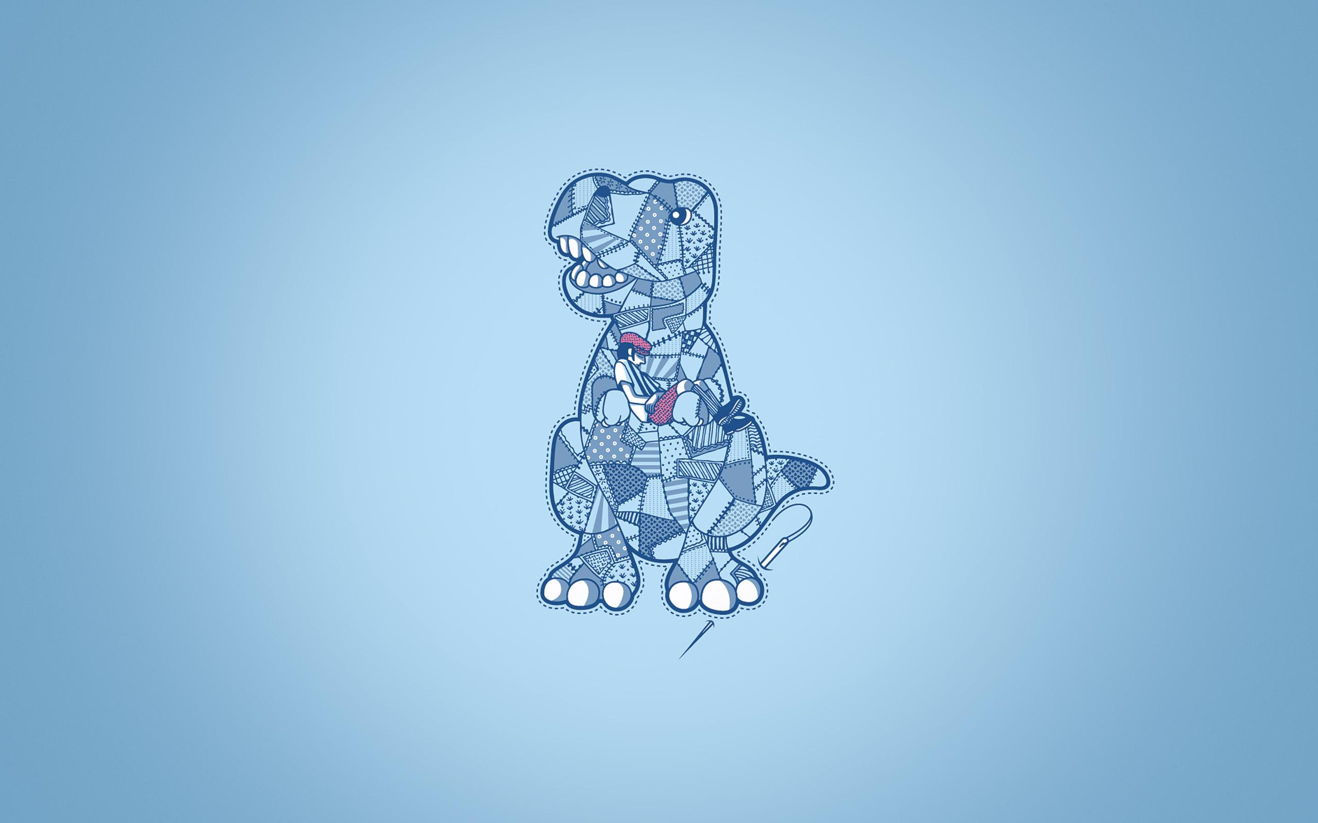 2560x1600 Cute Dinosaur Background