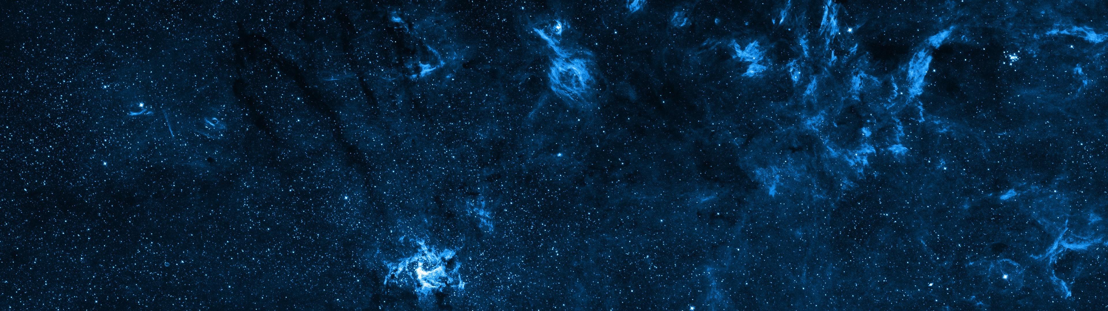 3840x1080 multiple display space stars colorful universe galaxy HD wallpaper, Background