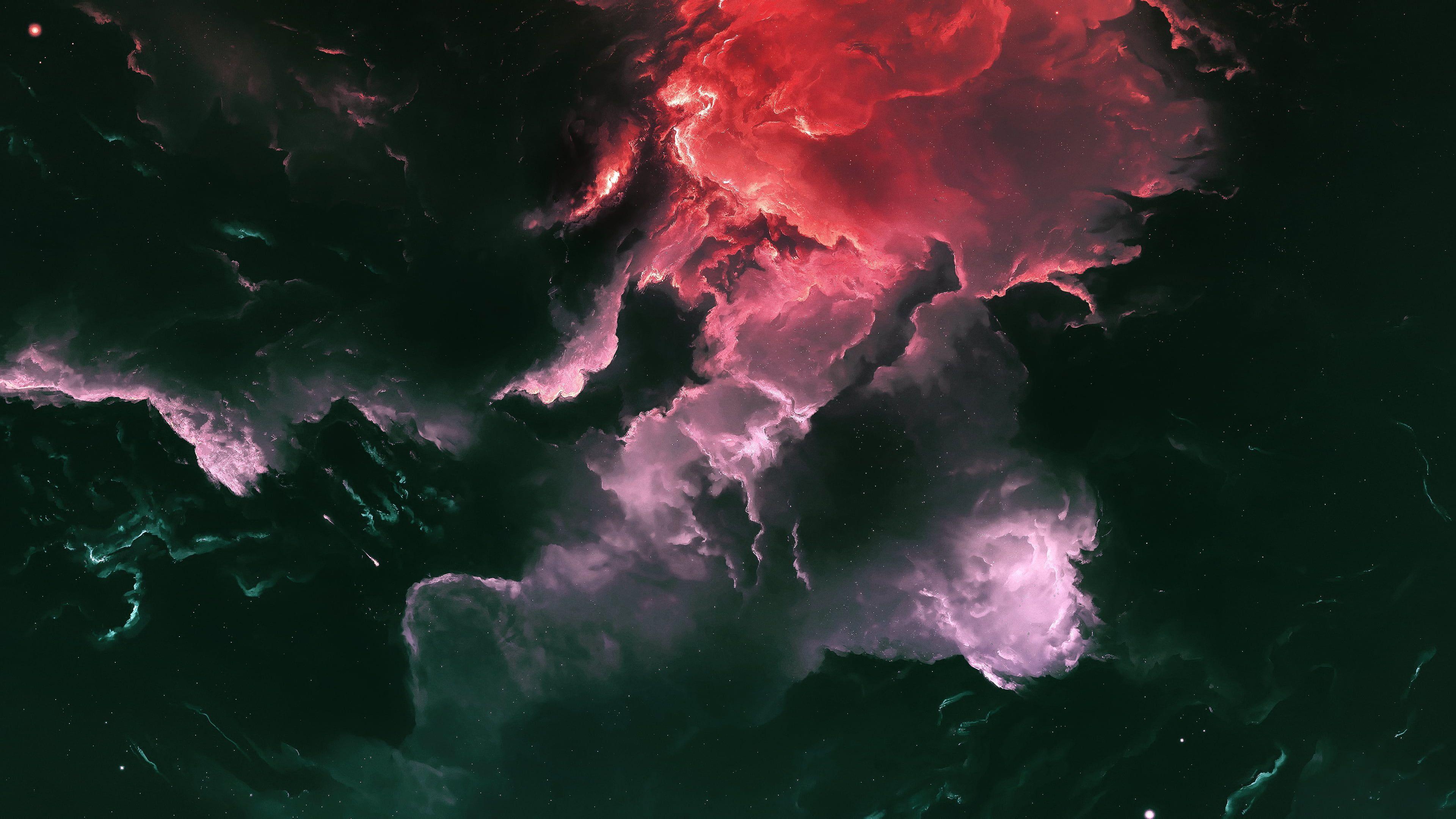3840x2160 red and black clouds digital wallpaper #galaxy #space #stars #universe #spacescapes #nebula digital art K #wallpaper. Digital wallpaper, HD wallpaper, Wallpaper
