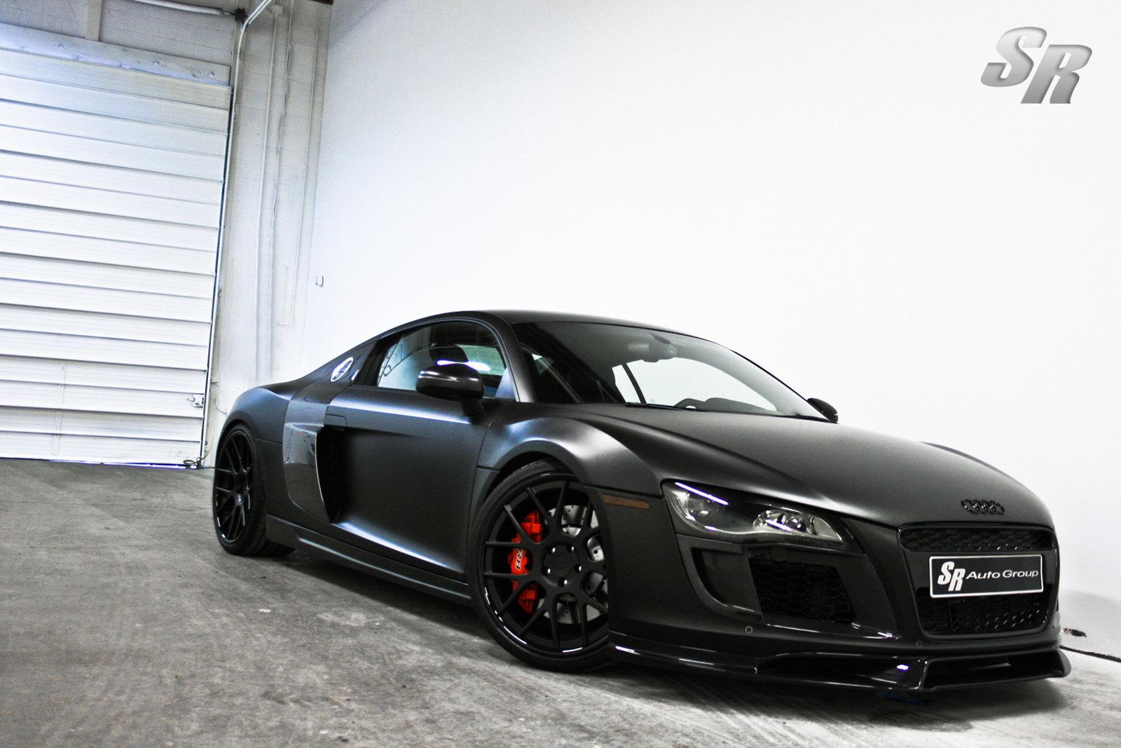 1600x1067 Matte Black Audi R8 Wallpaper