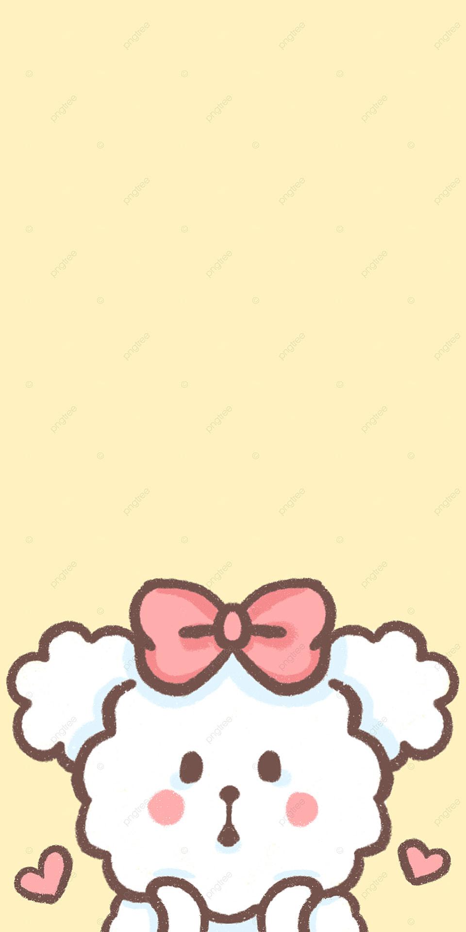 960x1920 Cute Phone Wallpaper Cartoon Dog Yellow, Cute Mobile Wallpaper, Cartoon Puppy, Cute Dog Background Image for Free Download