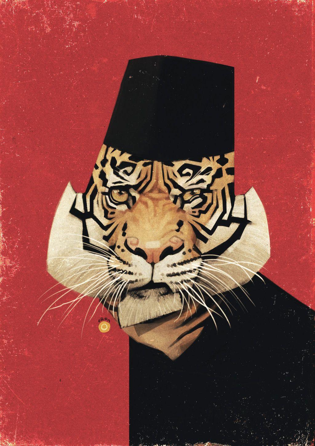 1024x1448 HARIMAU MALAYA. Graphic arts illustration, Portrait illustration, Tiger illustration