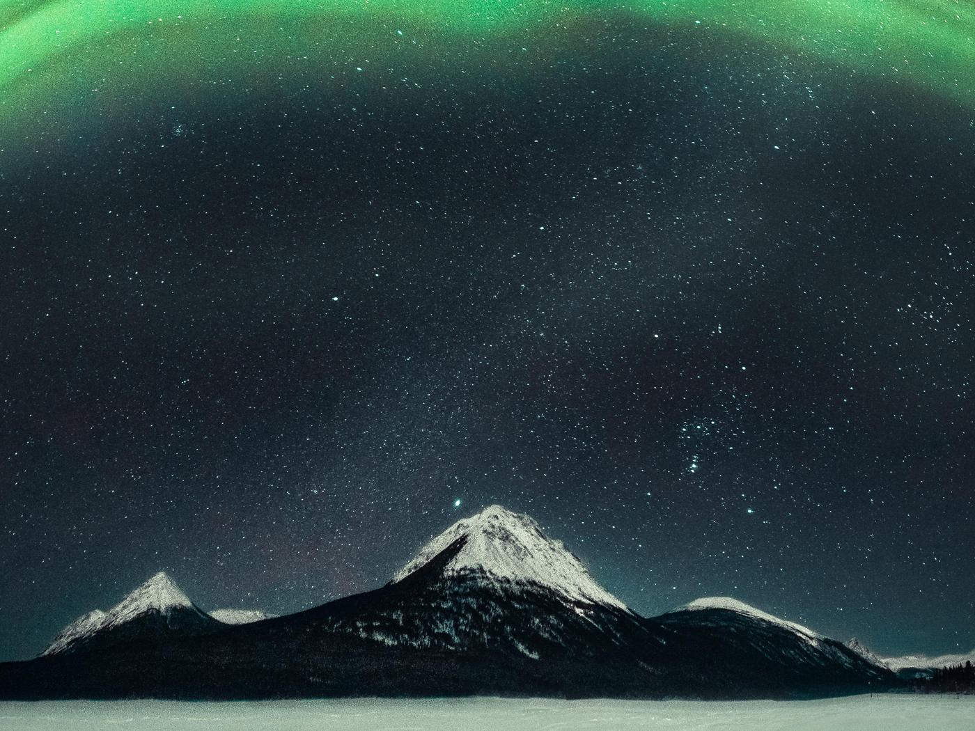1400x1050 Northern Lights Over Mountain 5k 1400x1050 Resolution HD 4k Wallpaper, Image, Background, Photo and Picture