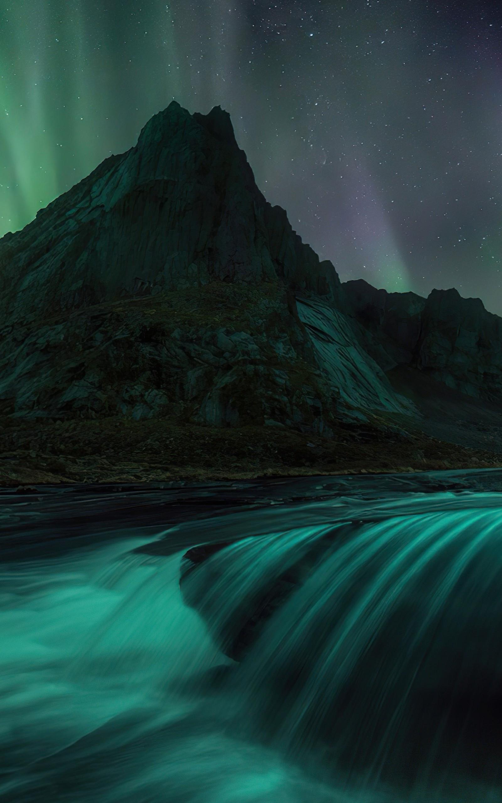 1600x2560 Download 1600x2560 Lofoten Islands, Northern Lights, Aurora, Scenery, Mountain Wallpaper for Google Nexus 10