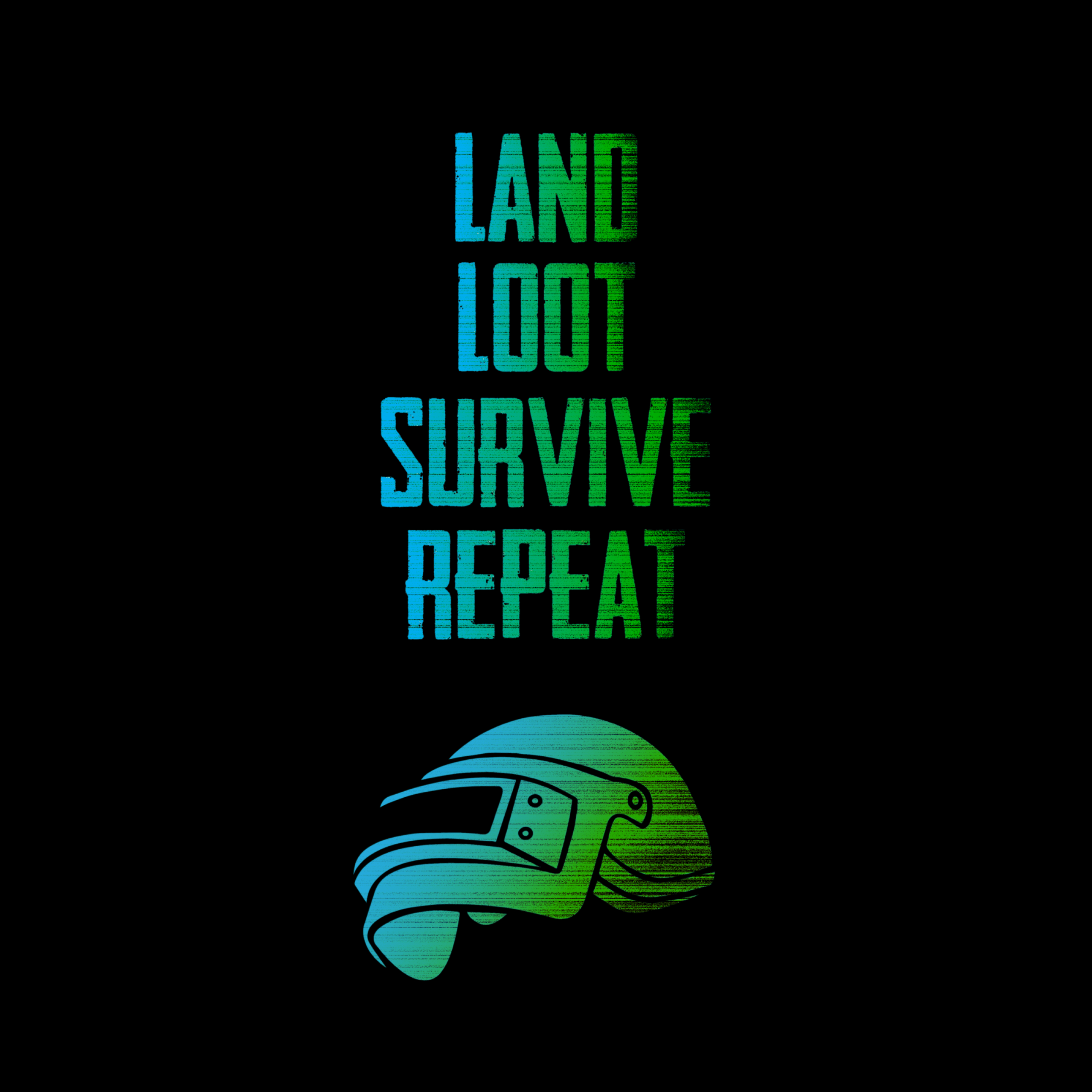 2560x2560 PUBG Wallpaper 4K, Survive, Loot, Repeat, Black Background, Helmet, Black Dark