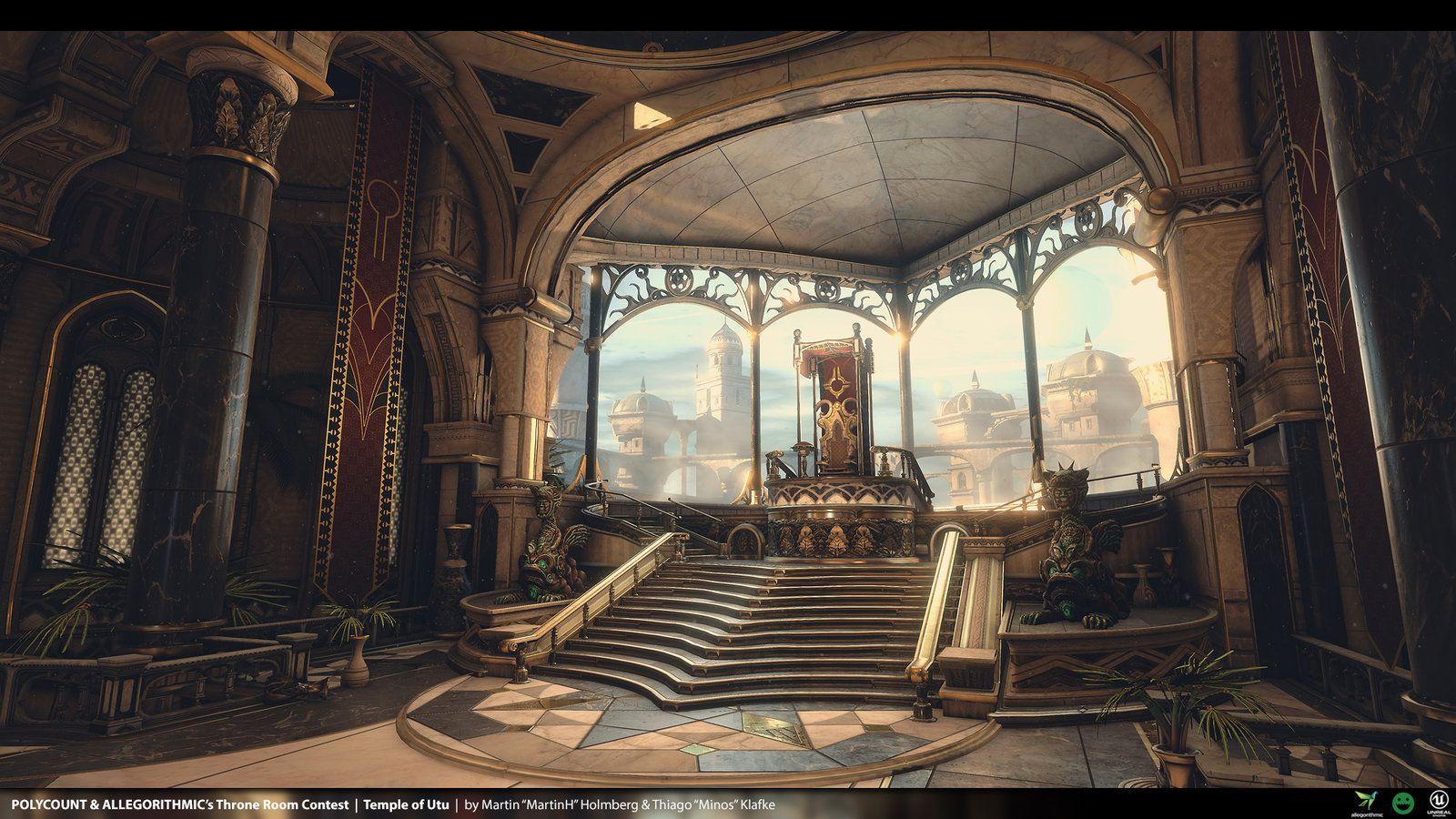 1600x900 Fantasy Bear Throne Room Drawing
