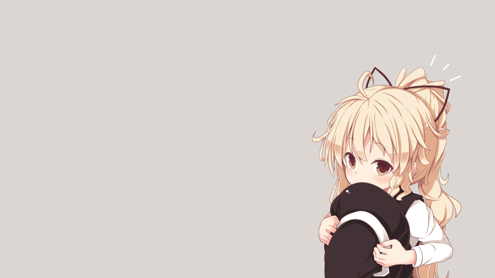 1920x1080 #blonde, #ponytail, #anime, #Touhou, #Kirisame Marisa, #anime girls, #yellow eyes, #gray background, #ahoge, #simple background, wallpaper. Mocah HD Wallpaper