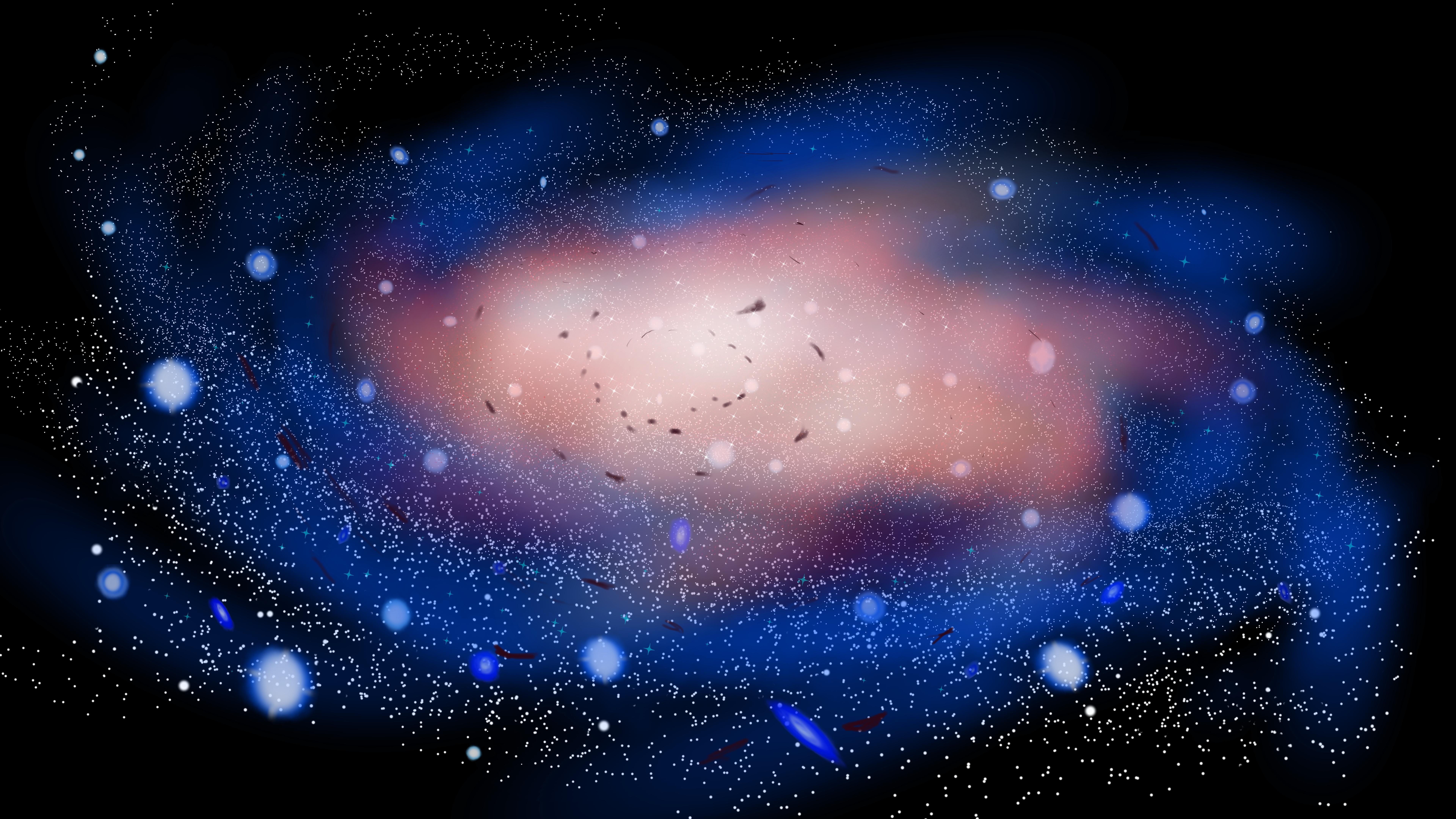 7680x4320 Photo Nebulae in space Space 3D Graphics 7680x4320