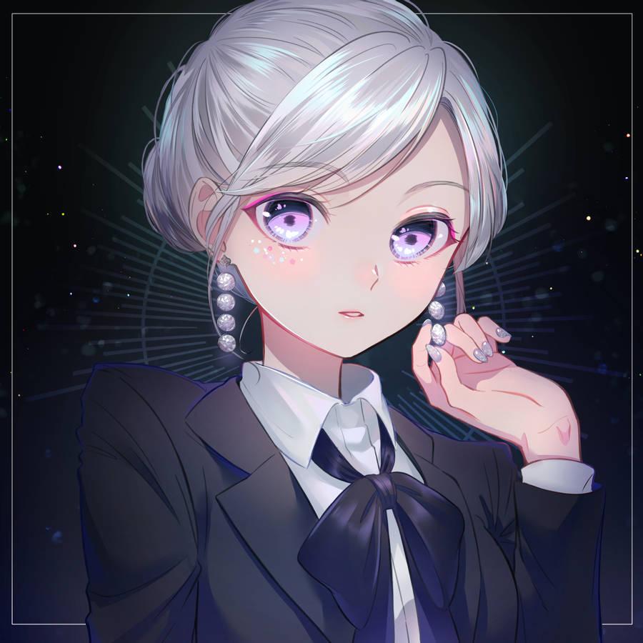 900x900 Download Cute Anime Girl In Suit Wallpaper
