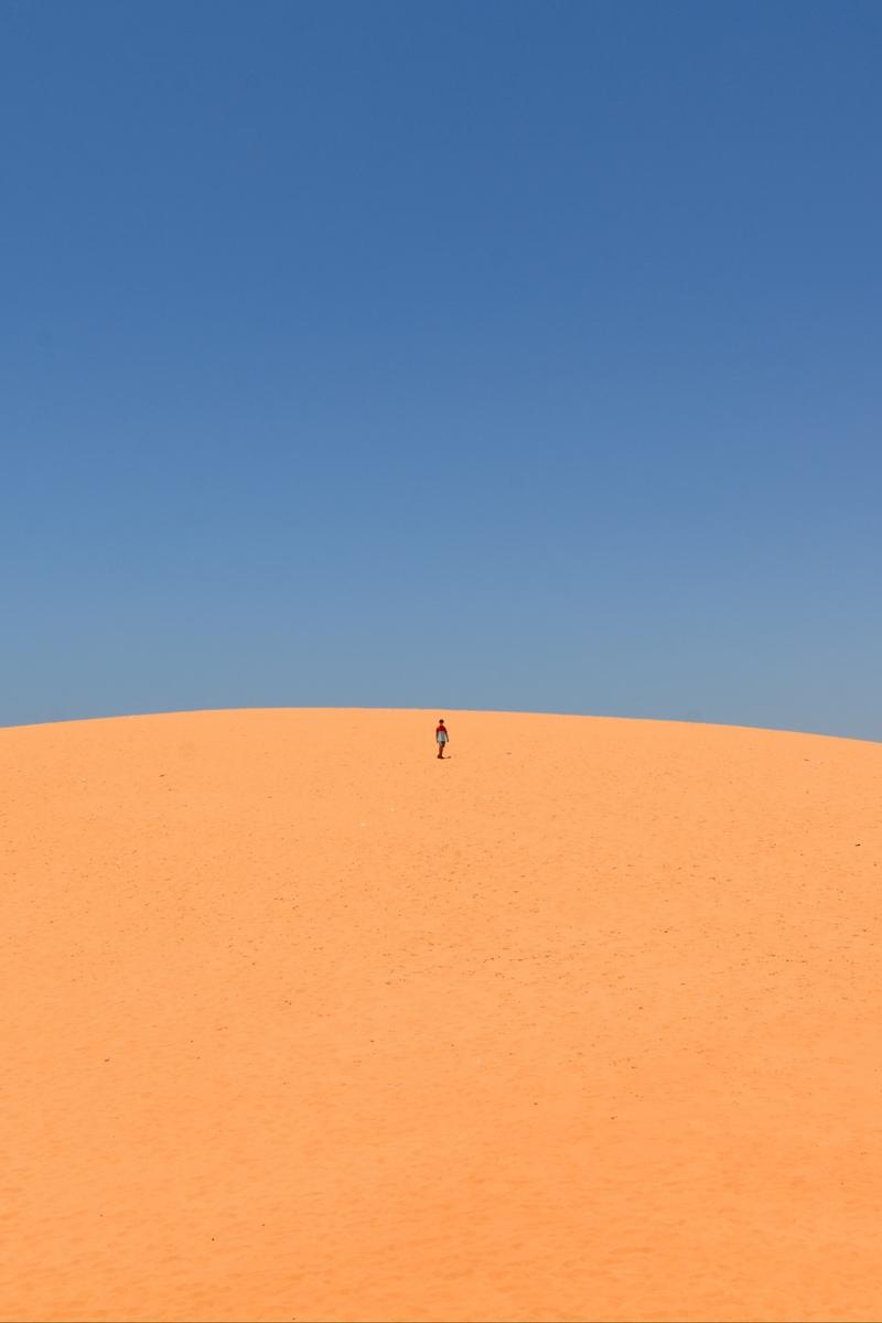 800x1200 Wallpaper Desert, Sand, Man, Hill, Sky, Clean Wallpaper iPhone